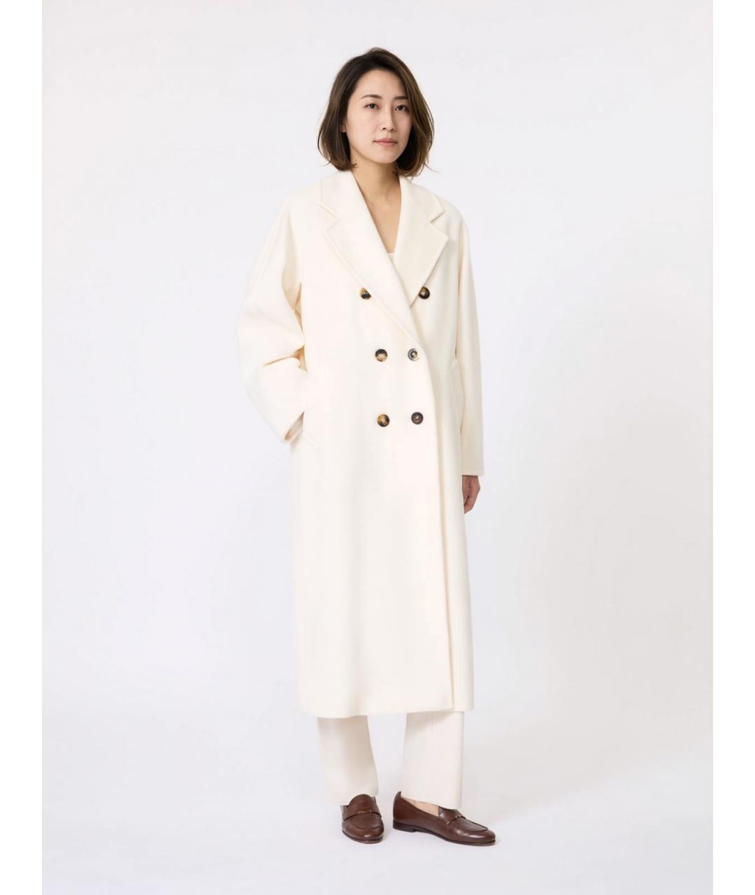 MAX MARA Белое шерстяное пальто, фото 3