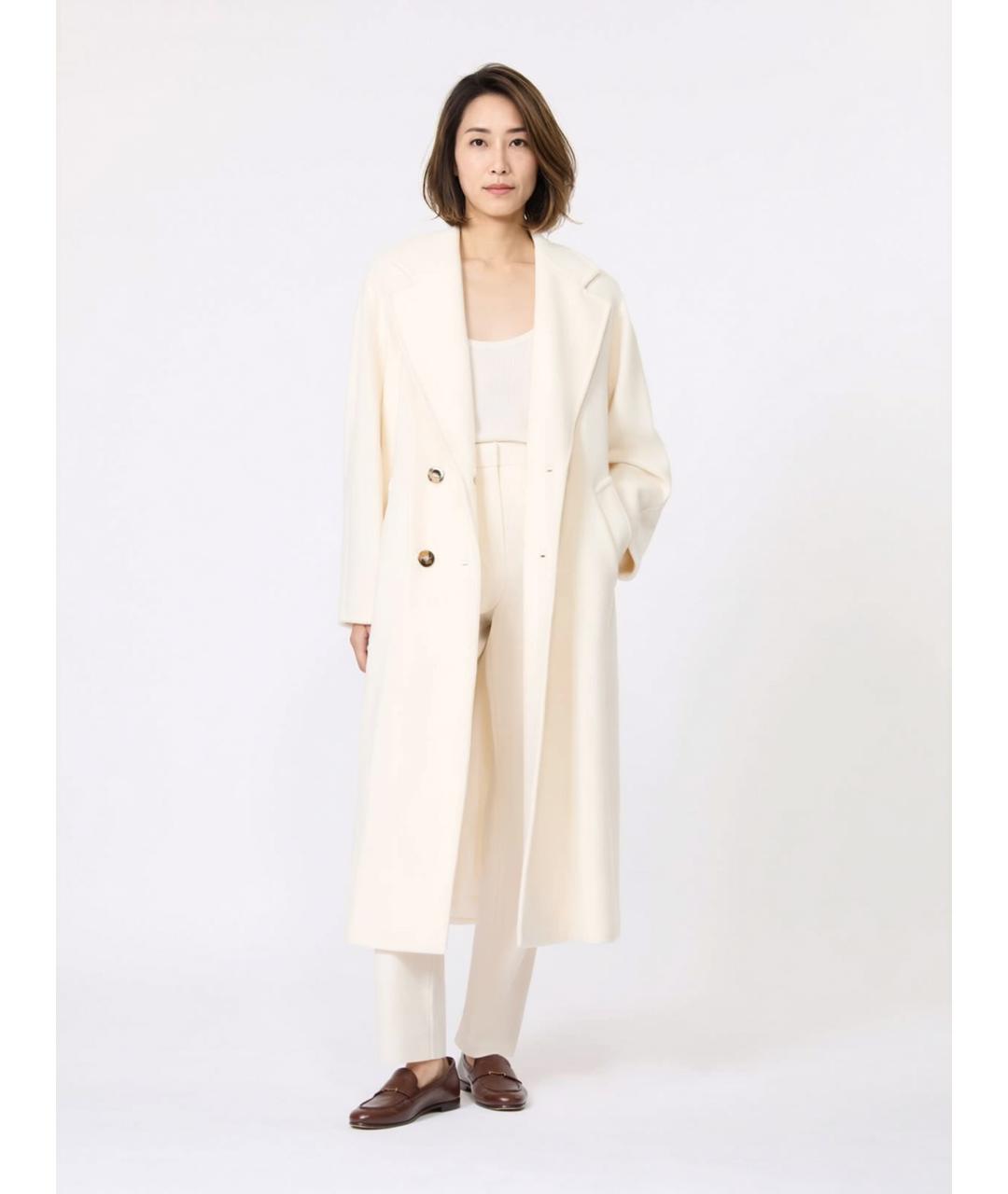 MAX MARA Белое шерстяное пальто, фото 2