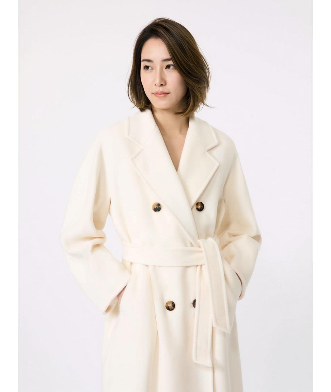 MAX MARA Белое шерстяное пальто, фото 5