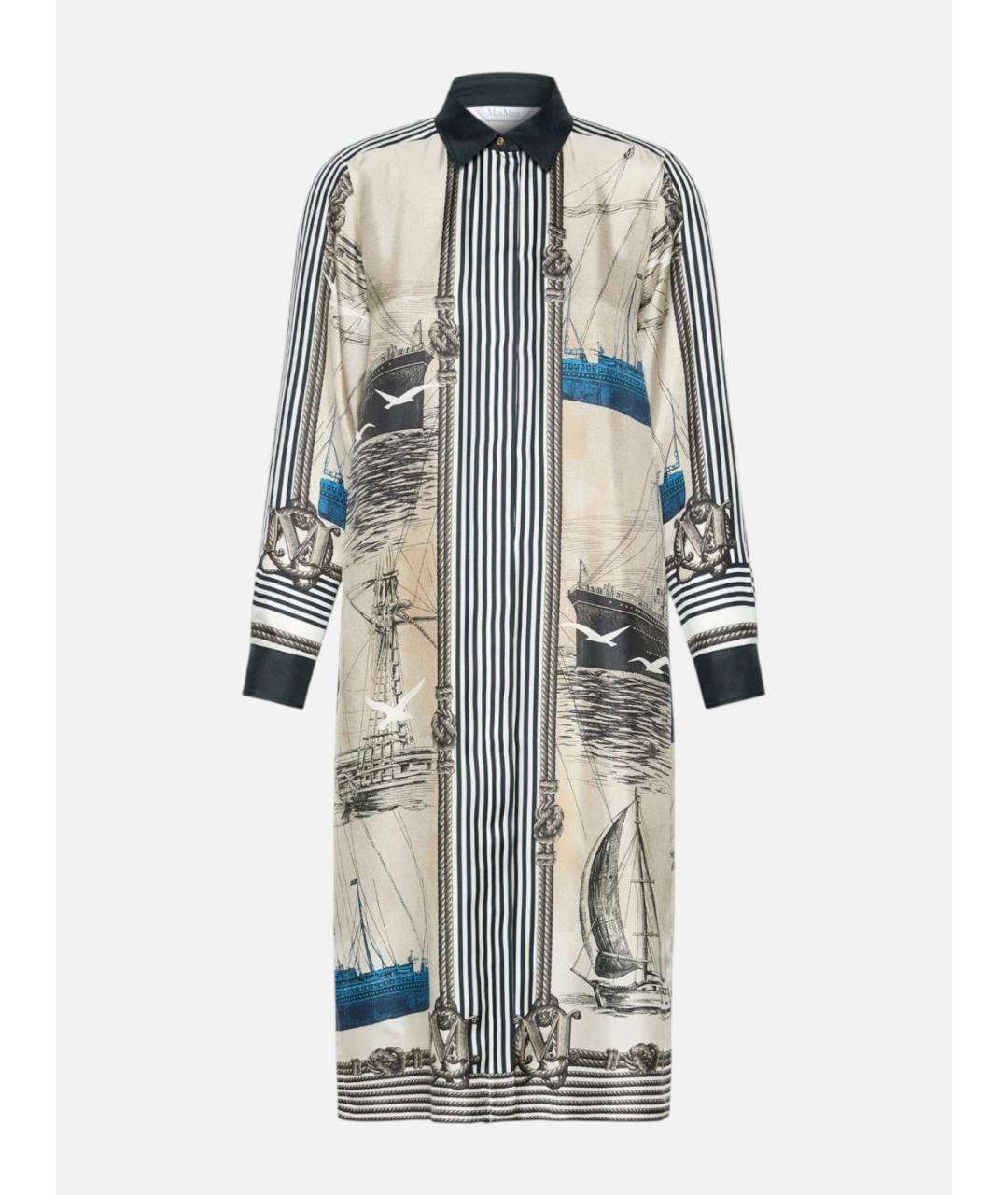 MAX MARA Мульти шелковое повседневное платье, фото 6