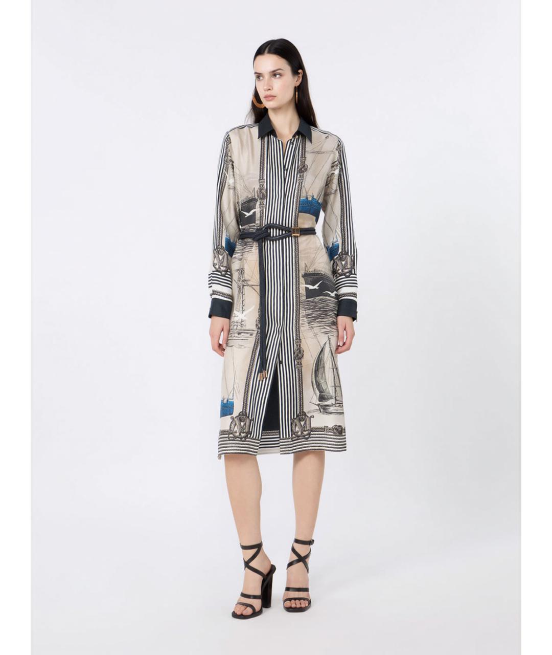 MAX MARA Мульти шелковое повседневное платье, фото 2