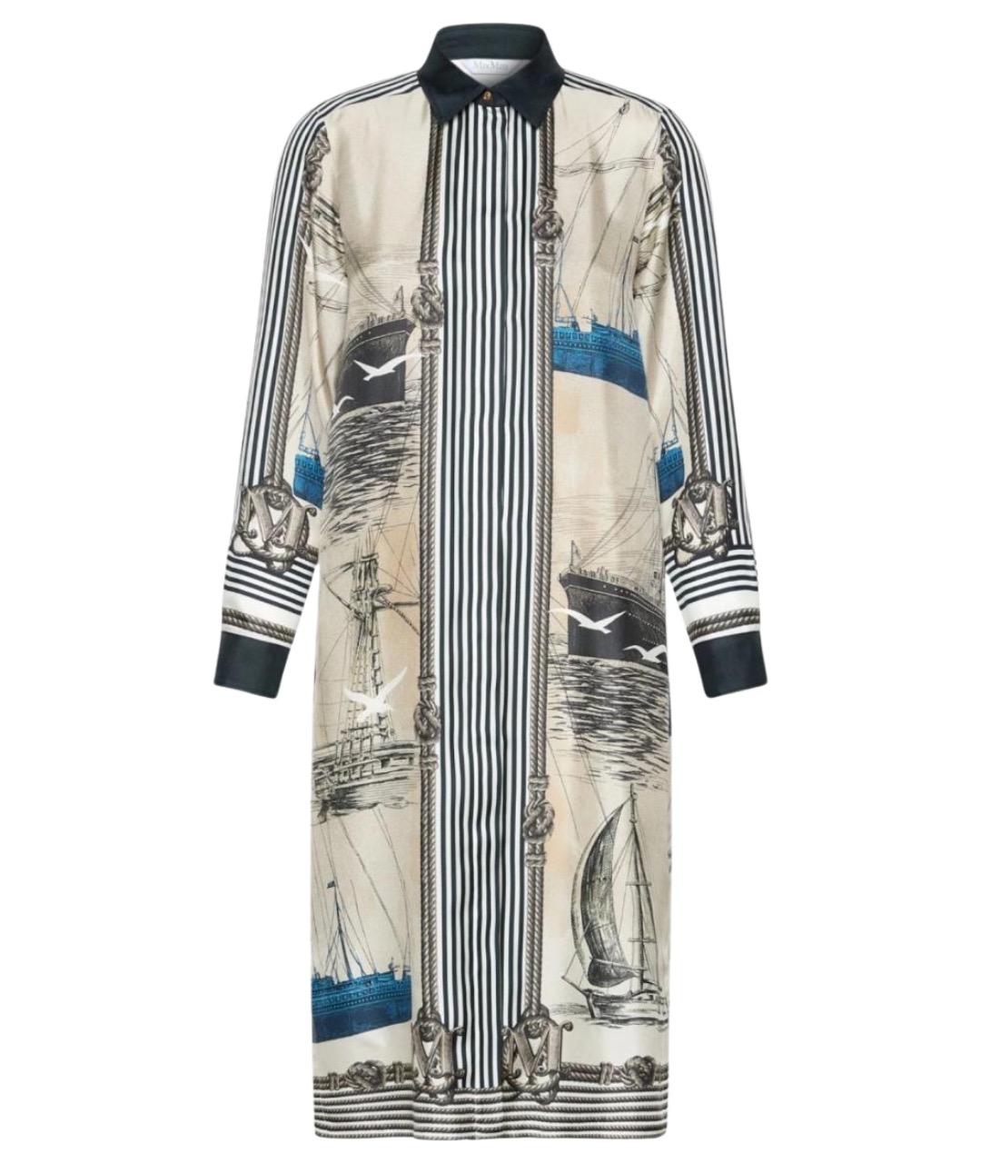 MAX MARA Мульти шелковое повседневное платье, фото 1