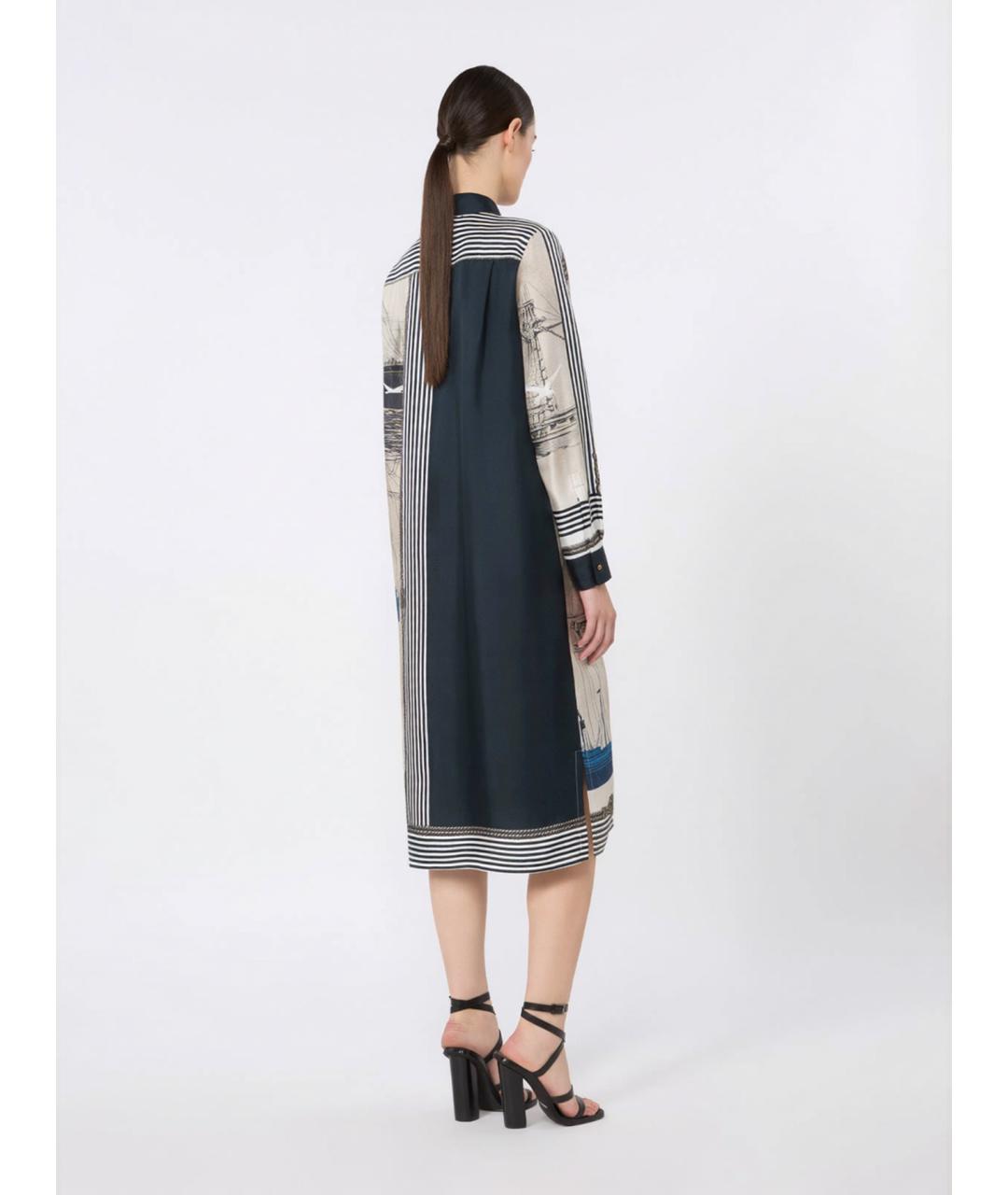 MAX MARA Мульти шелковое повседневное платье, фото 3