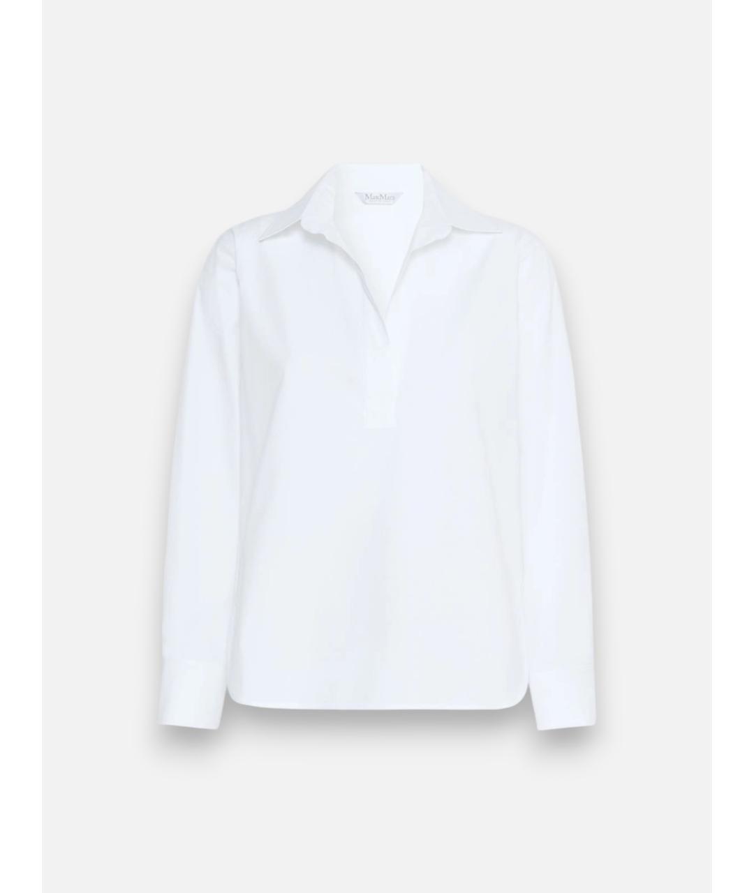 MAX MARA Белая хлопковая рубашка, фото 5