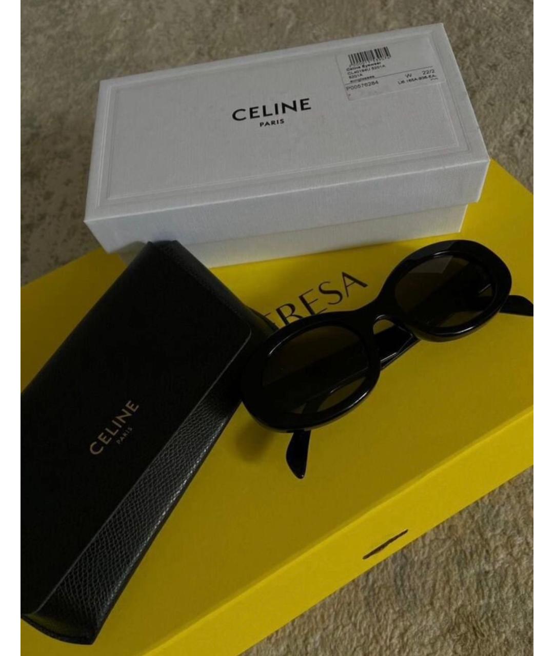 CELINE Черные пластиковые солнцезащитные очки, фото 4