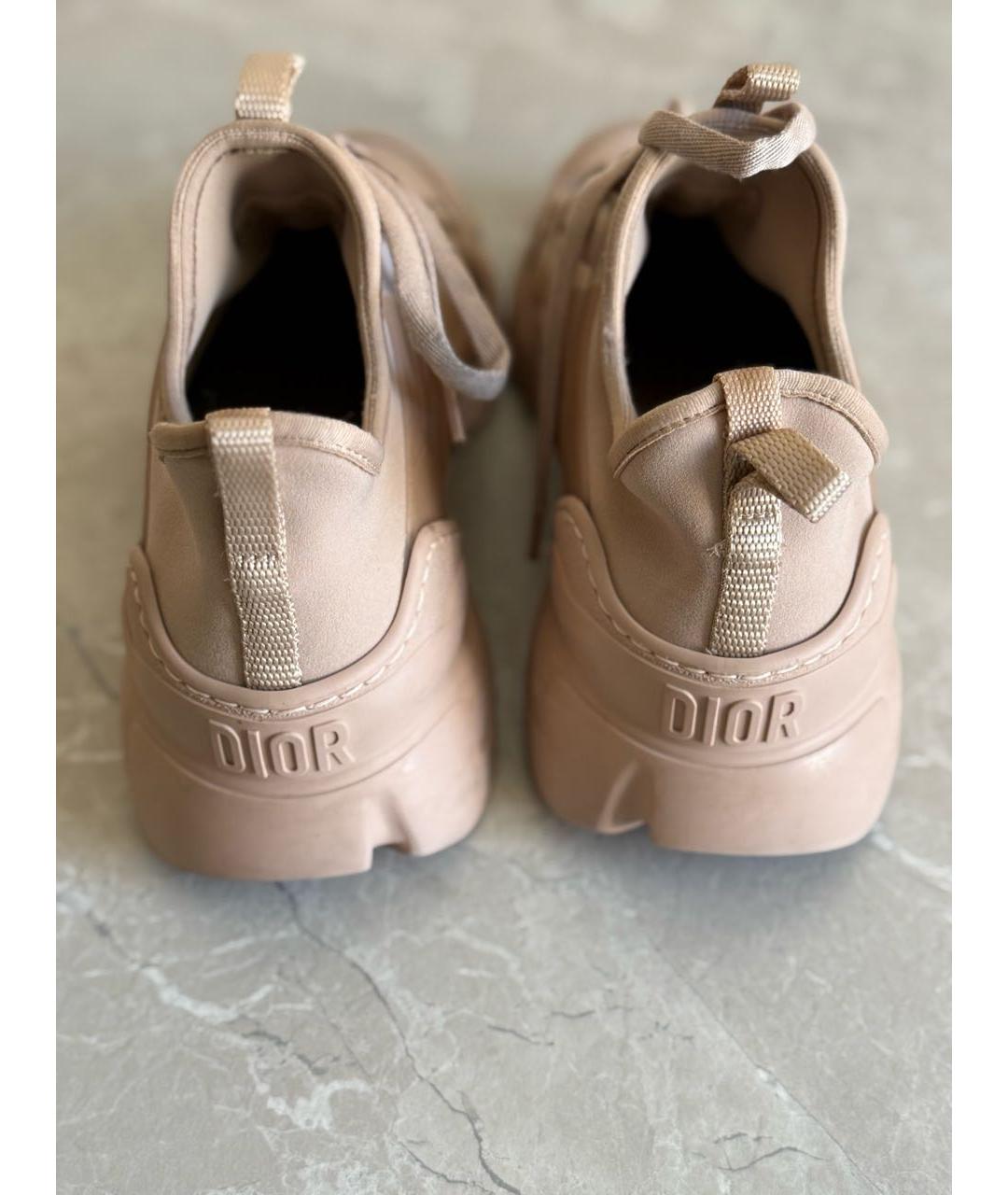 CHRISTIAN DIOR Бежевые текстильные кроссовки, фото 4