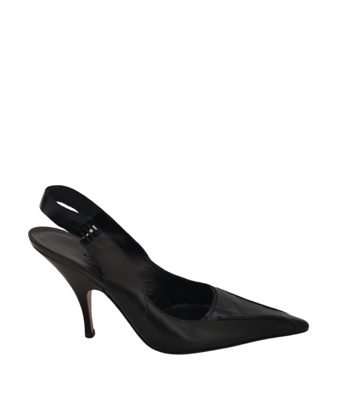 MAX MARA Черные кожаные туфли, фото 1