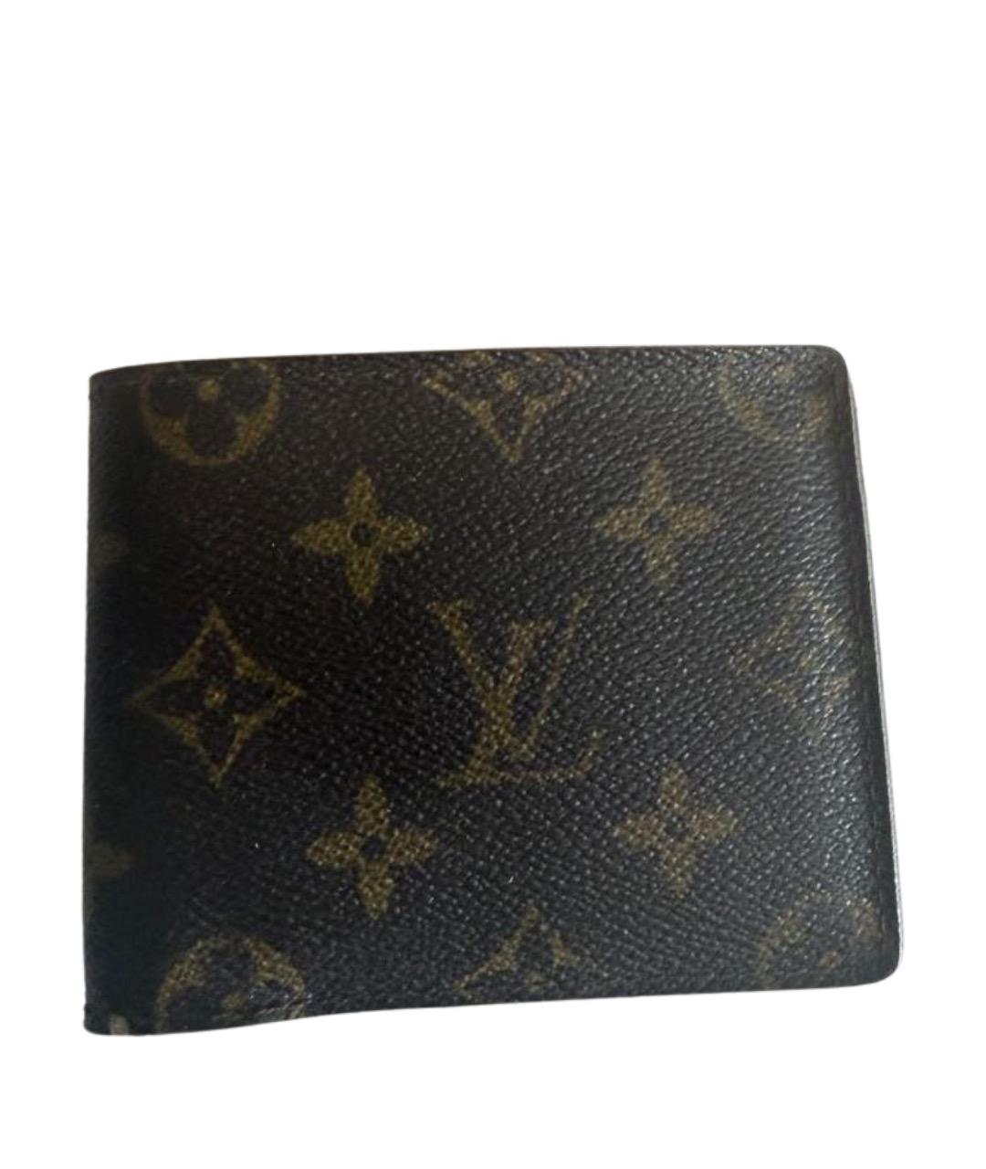 LOUIS VUITTON Коричневый кожаный кошелек, фото 1
