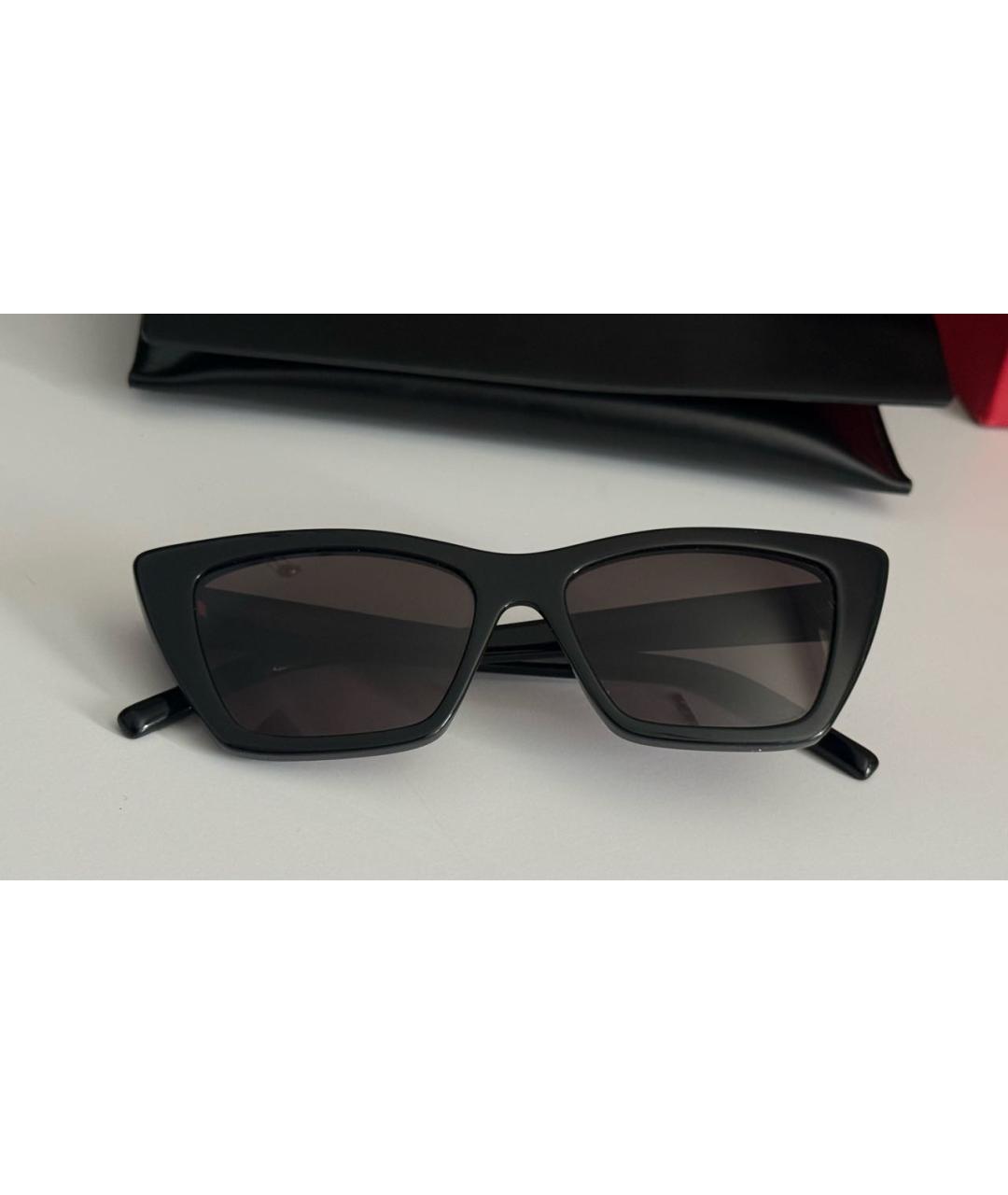 SAINT LAURENT Черные пластиковые солнцезащитные очки, фото 3