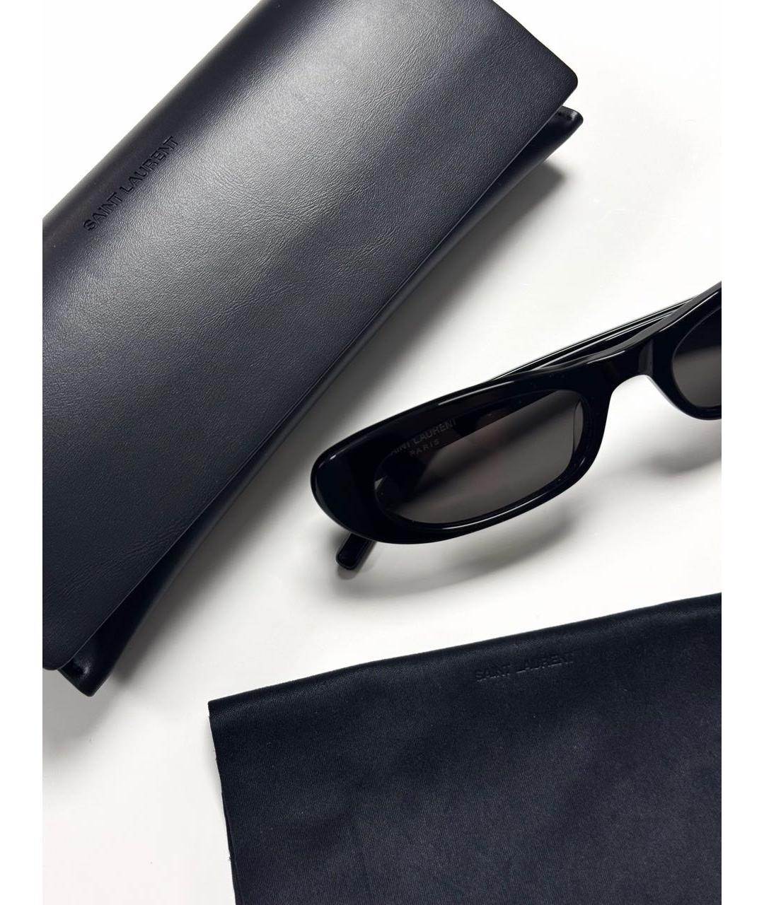 SAINT LAURENT Черные пластиковые солнцезащитные очки, фото 3