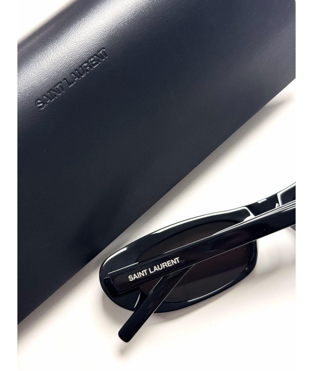 SAINT LAURENT Черные пластиковые солнцезащитные очки, фото 4