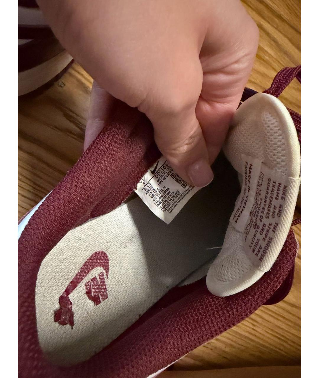 NIKE Бордовые кожаные брогги и оксфорды, фото 3