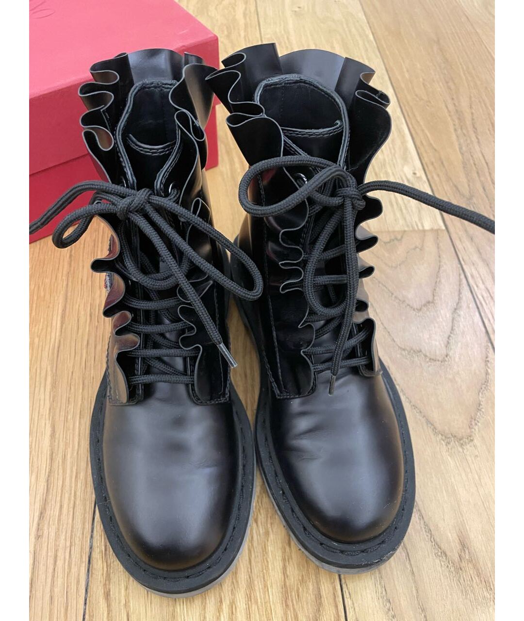 VALENTINO Черные кожаные ботинки, фото 3