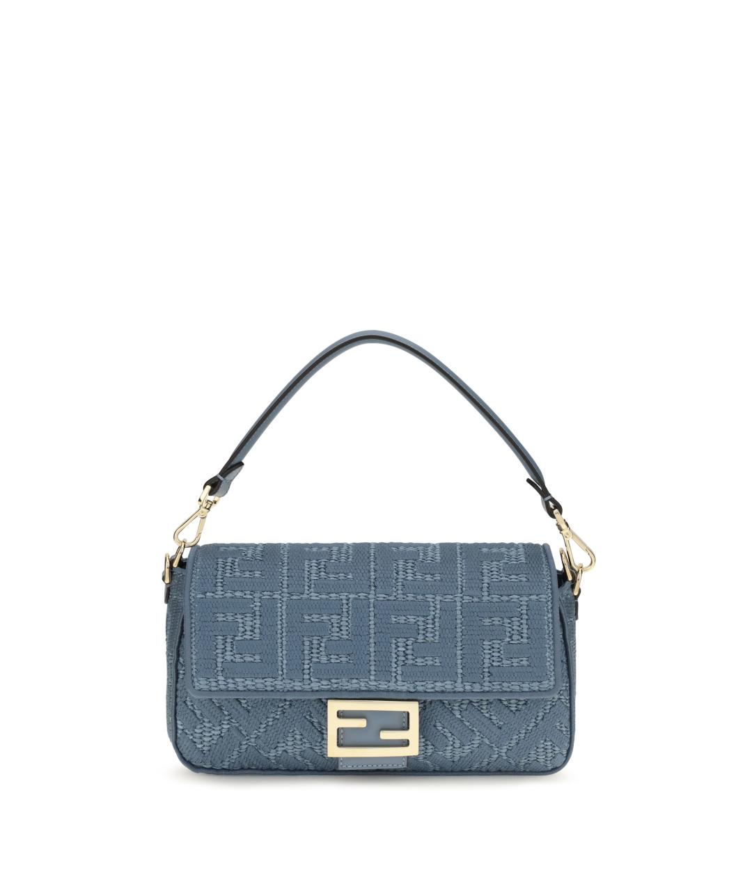 FENDI Голубая тканевая сумка через плечо, фото 1