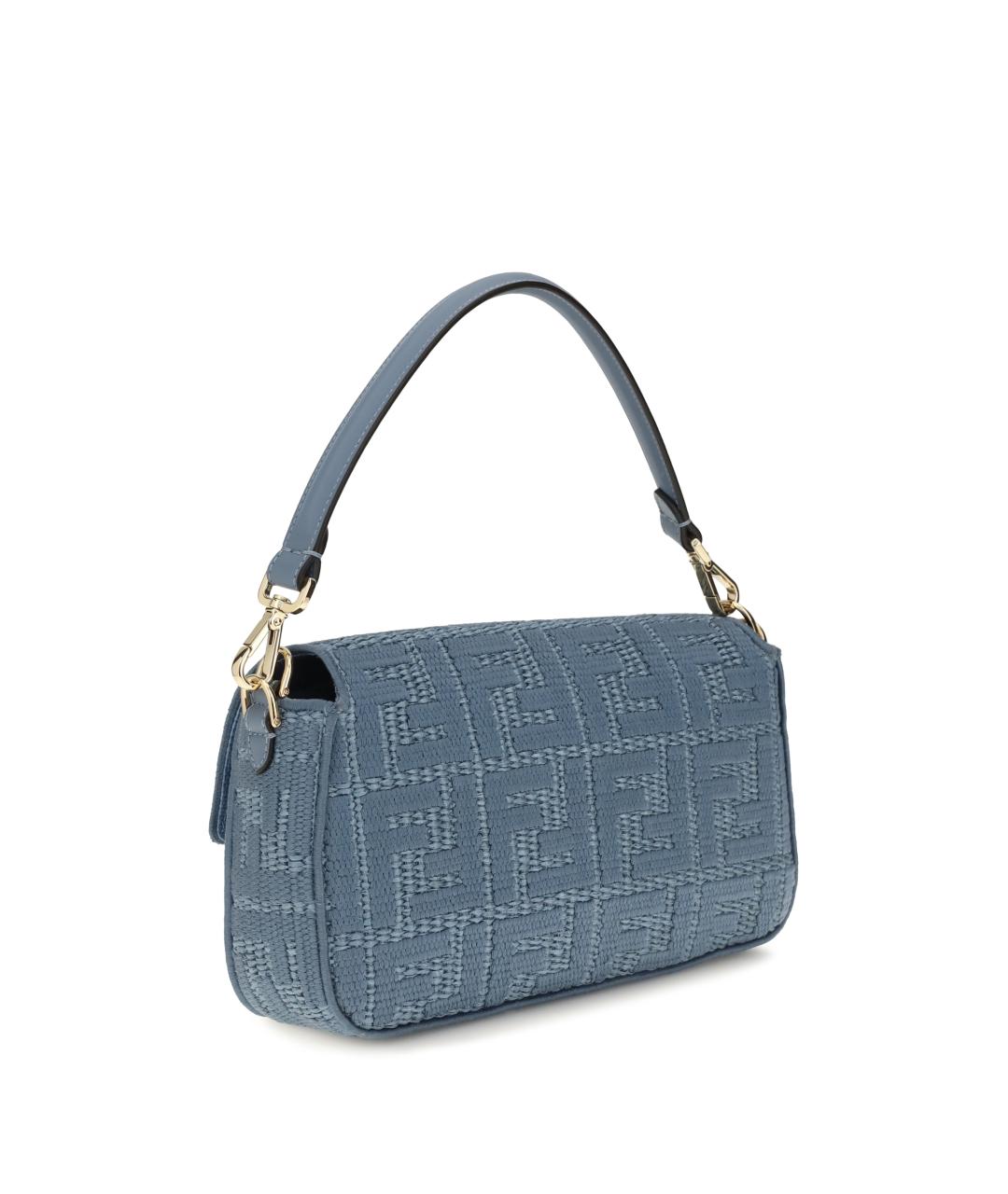 FENDI Голубая тканевая сумка через плечо, фото 3