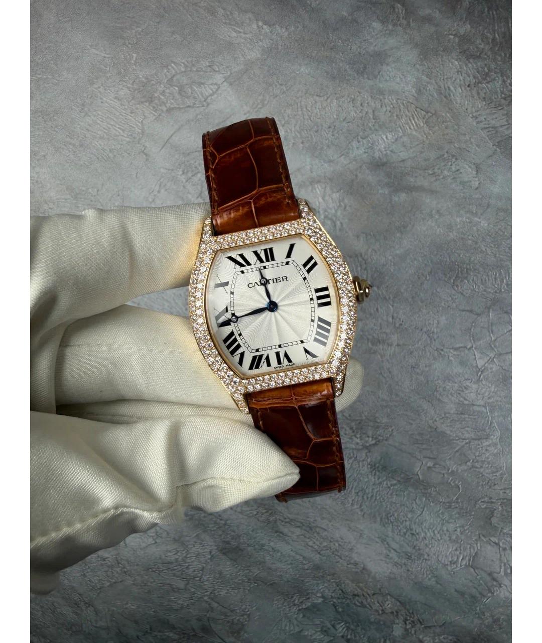 CARTIER Белые часы из желтого золота, фото 2