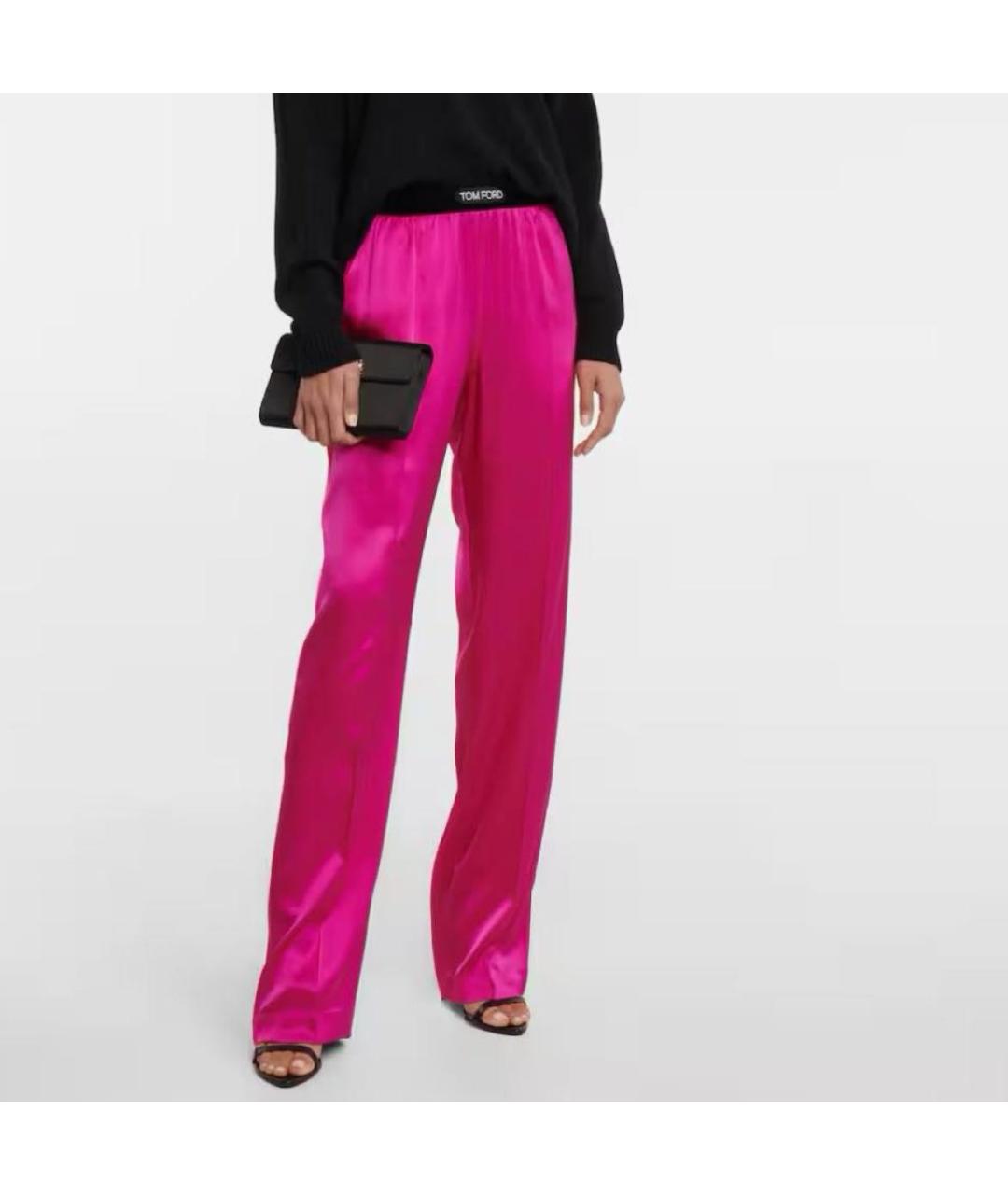 TOM FORD Фуксия шелковые брюки широкие, фото 3