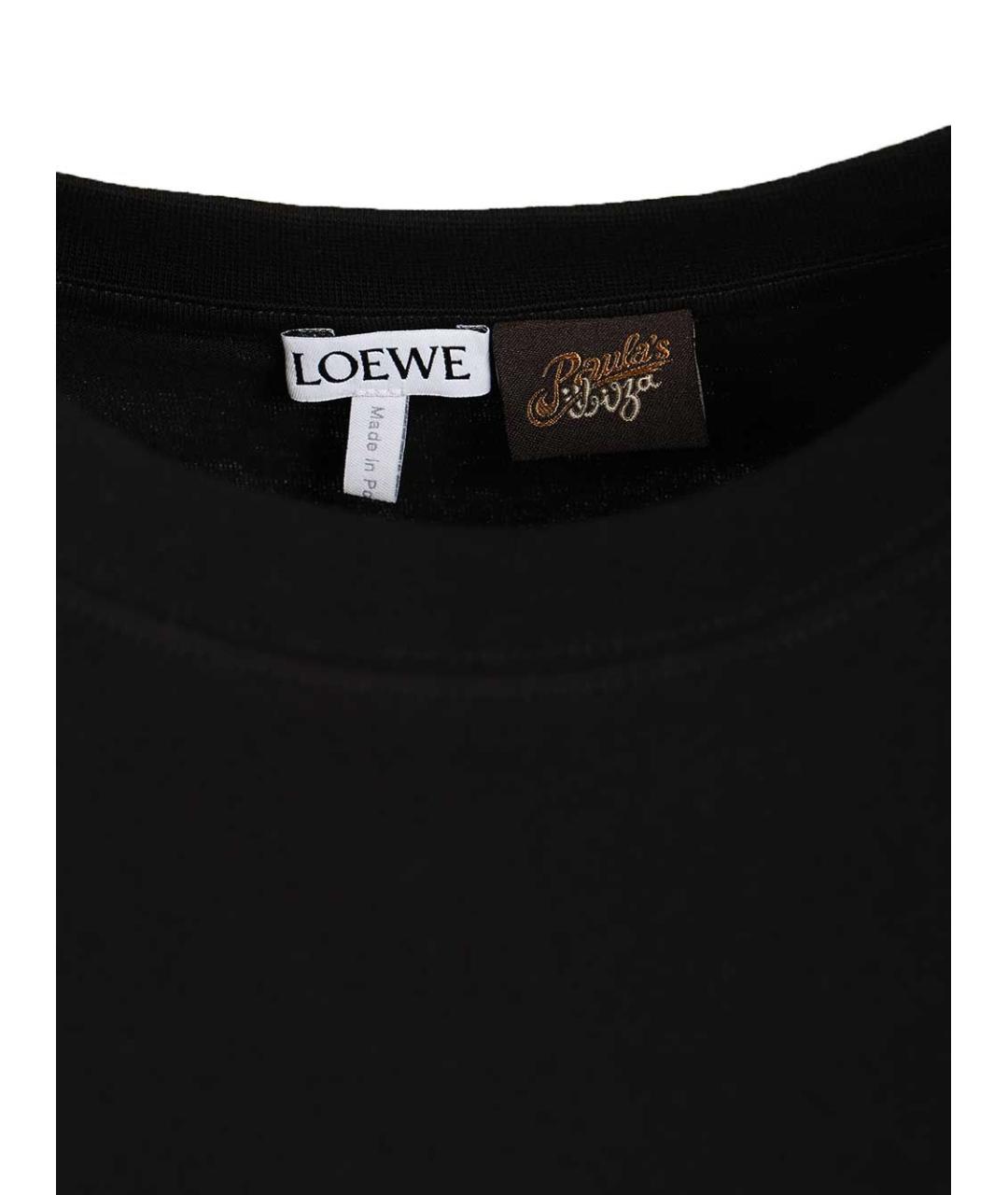 LOEWE Черная хлопковая футболка, фото 4