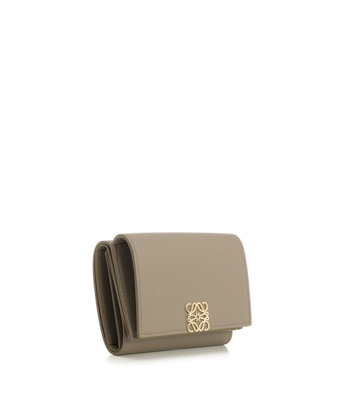LOEWE Бежевый кожаный кошелек, фото 2