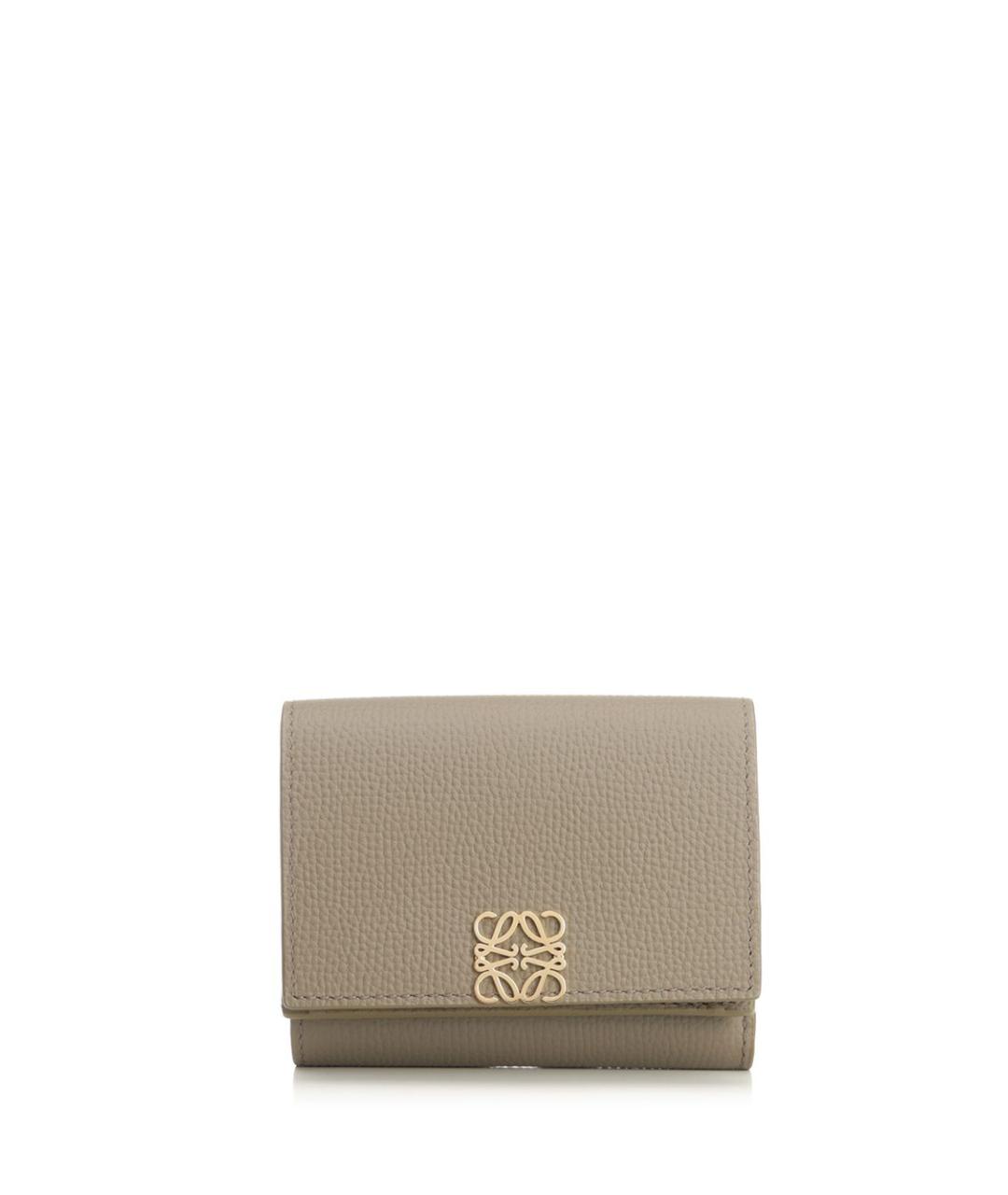 LOEWE Бежевый кожаный кошелек, фото 1