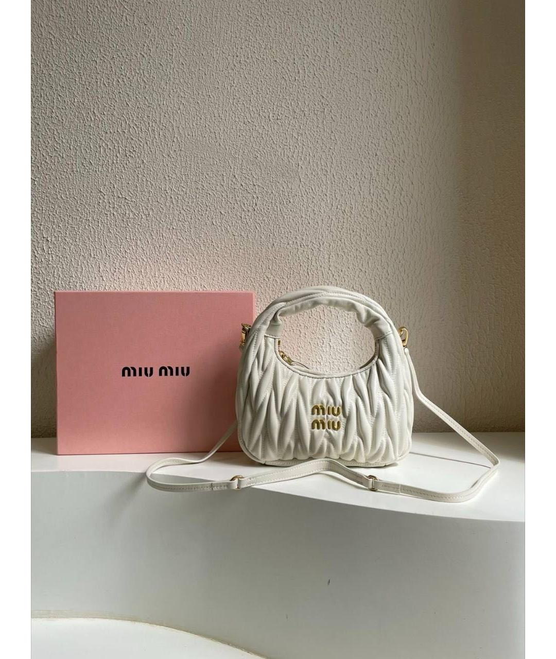 MIU MIU Белая кожаная сумка через плечо, фото 5