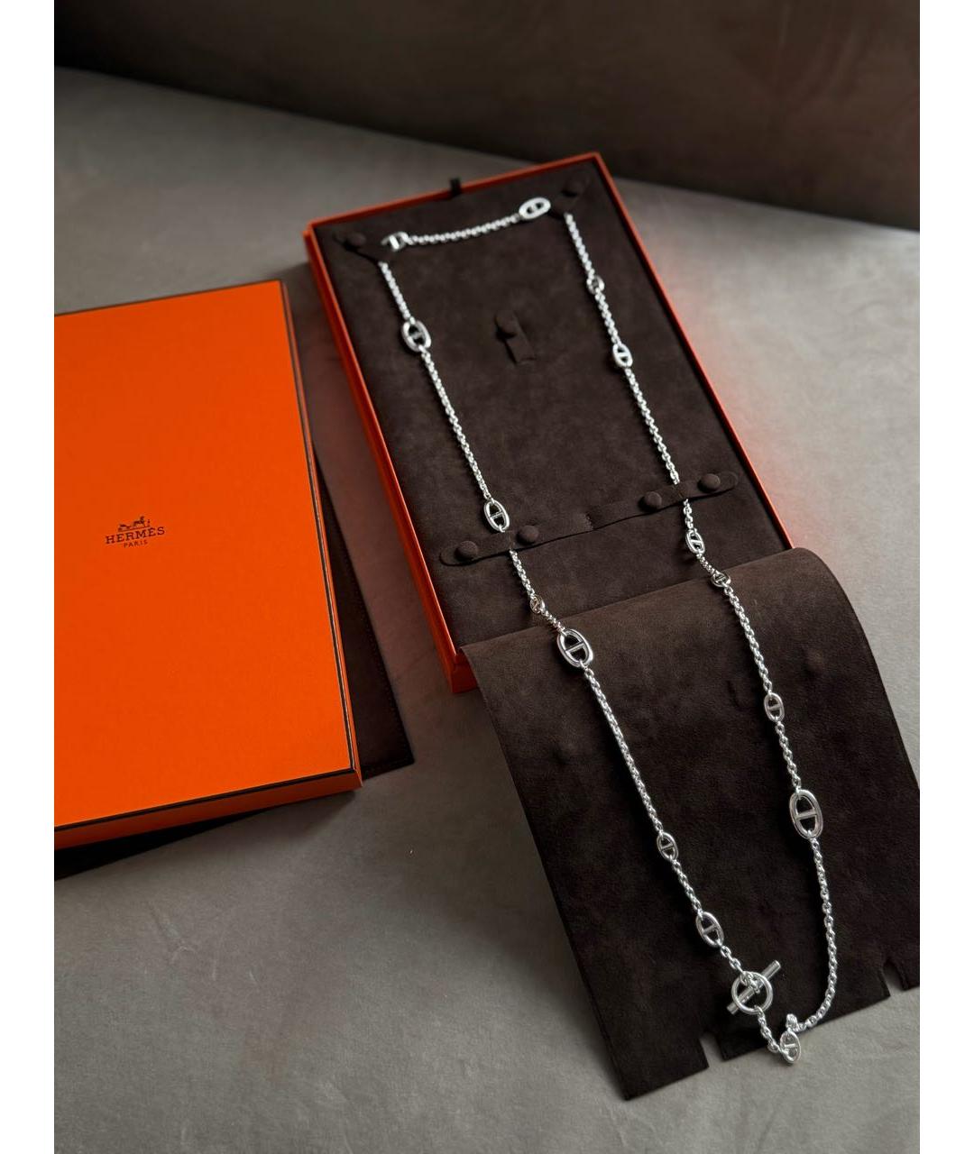 HERMES Серебряное серебряное колье, фото 3