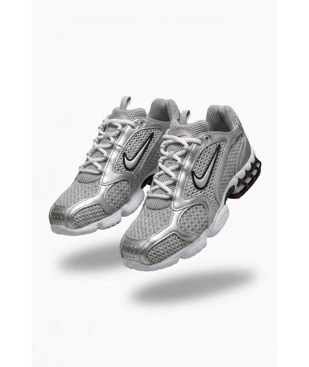NIKE Серебряные текстильные низкие кроссовки / кеды, фото 6
