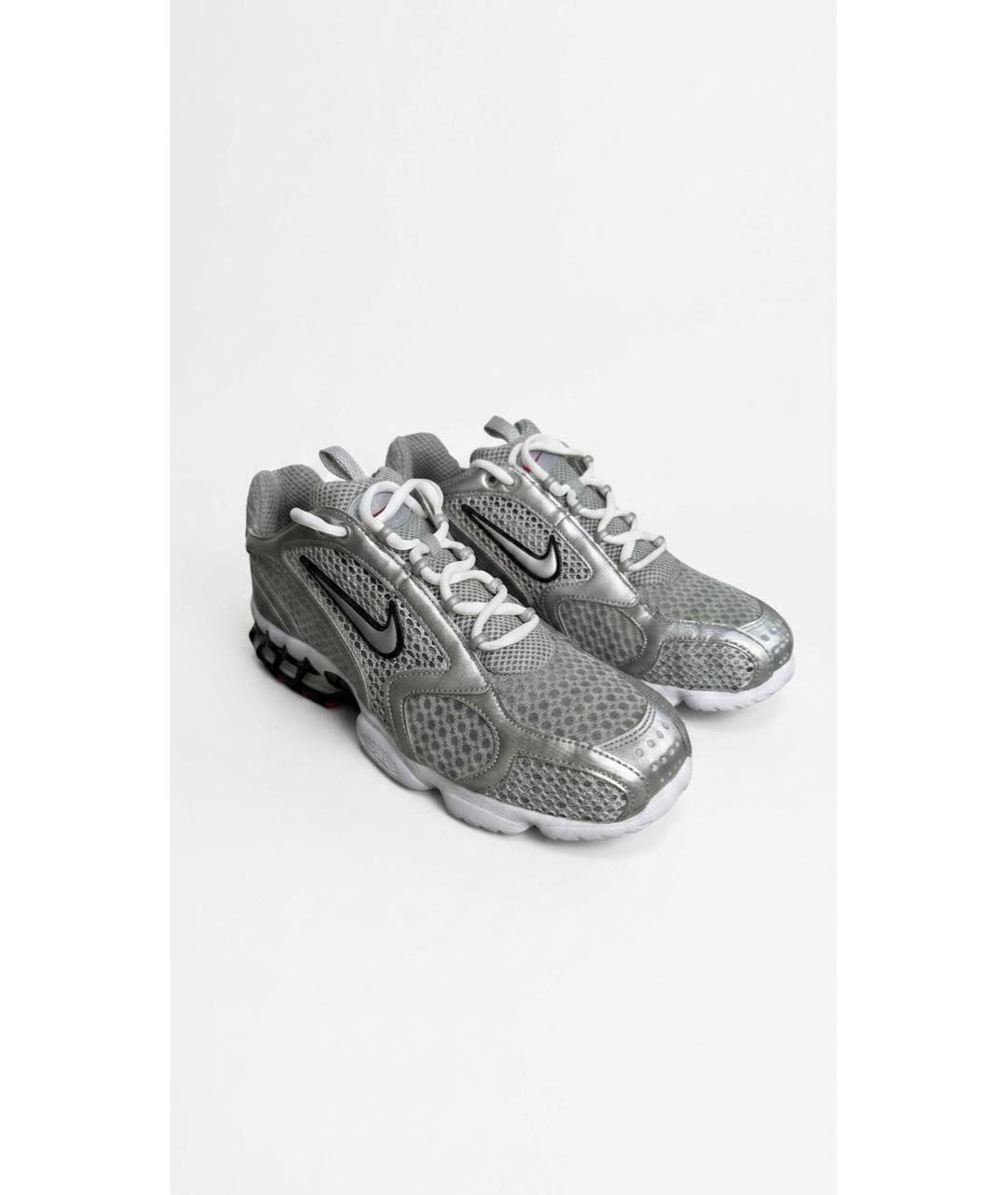 NIKE Серебряные текстильные низкие кроссовки / кеды, фото 5