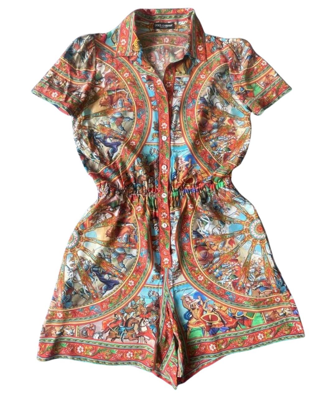 DOLCE&GABBANA Мульти шелковый комбинезон, фото 1
