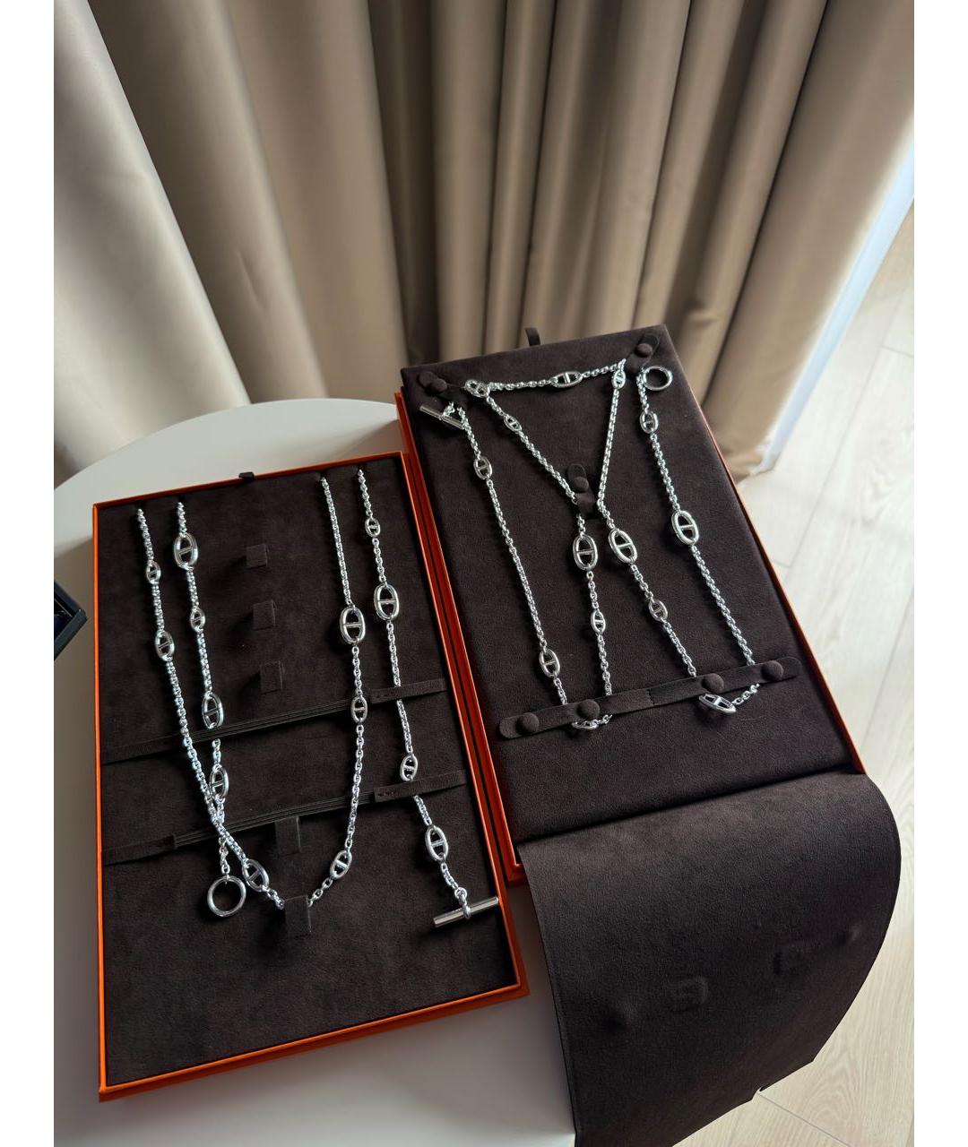 HERMES Серебряное серебряное колье, фото 5