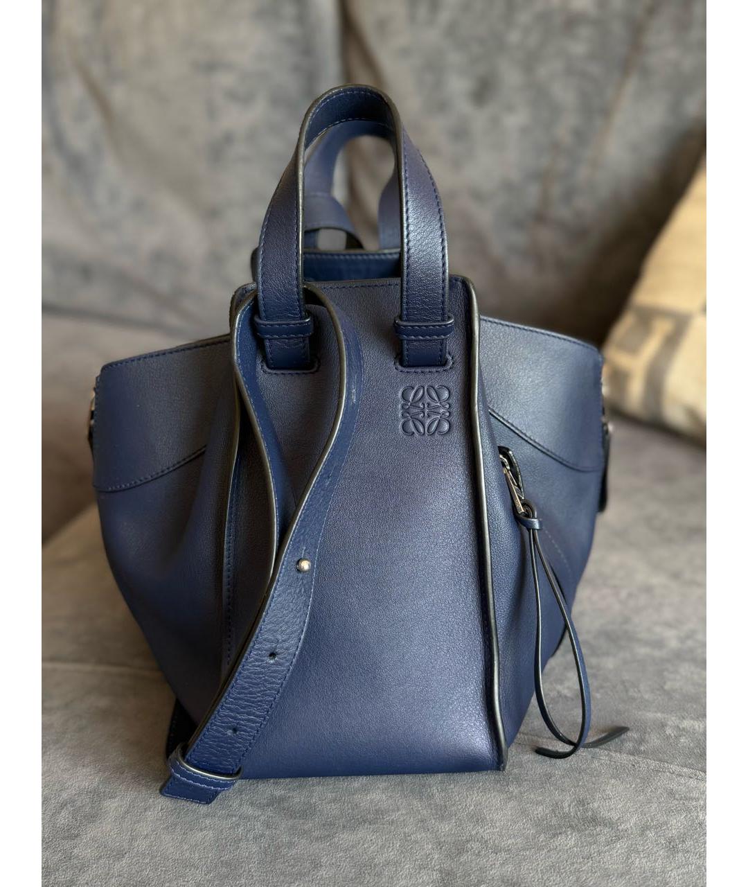 LOEWE Темно-синяя кожаная сумка через плечо, фото 9