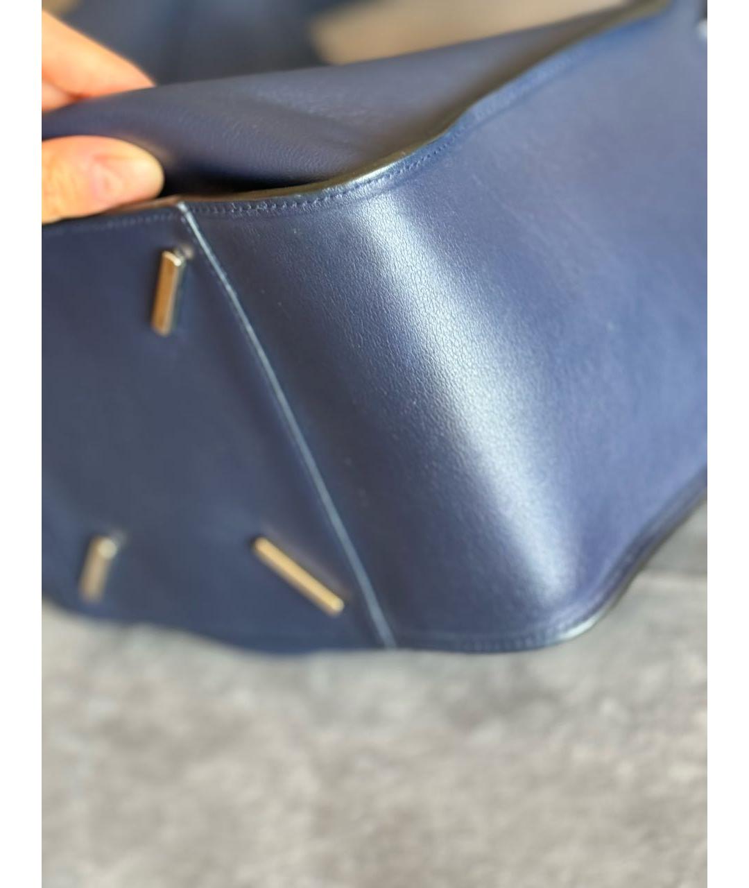 LOEWE Темно-синяя кожаная сумка через плечо, фото 8