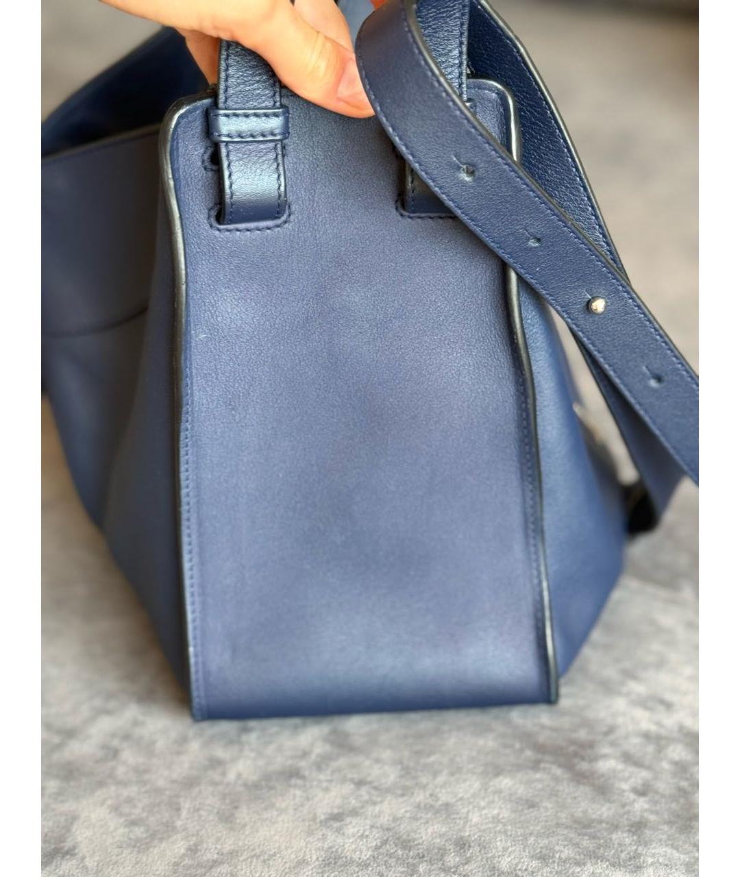 LOEWE Темно-синяя кожаная сумка через плечо, фото 5