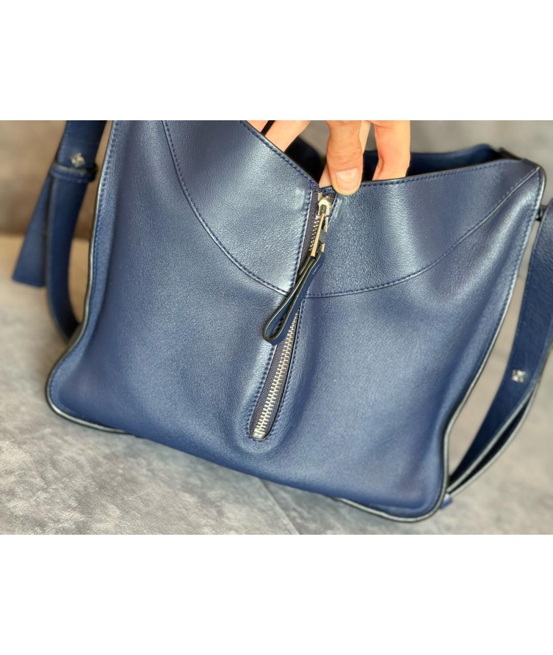 LOEWE Темно-синяя кожаная сумка через плечо, фото 3