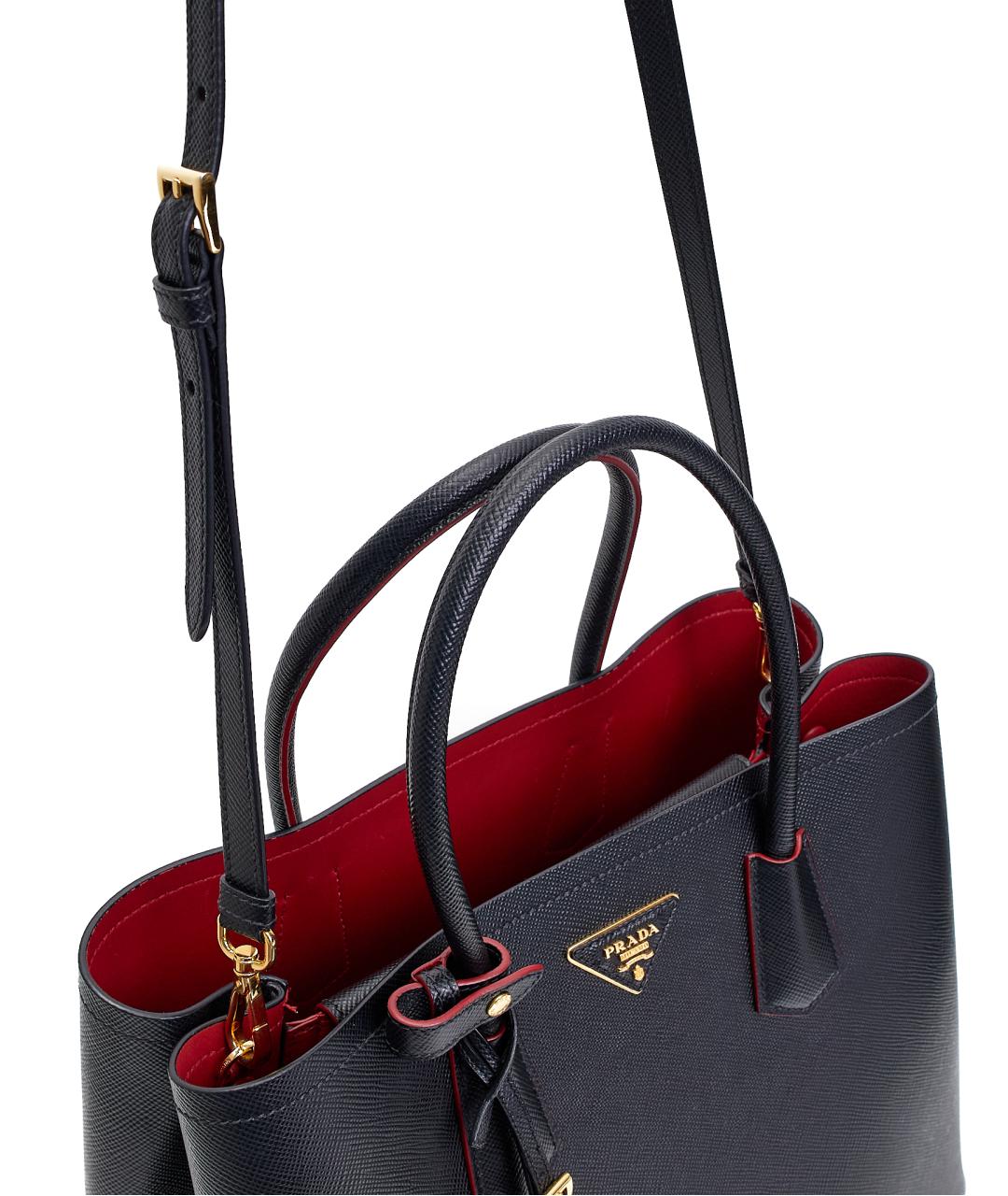 PRADA Черная кожаная сумка тоут, фото 5