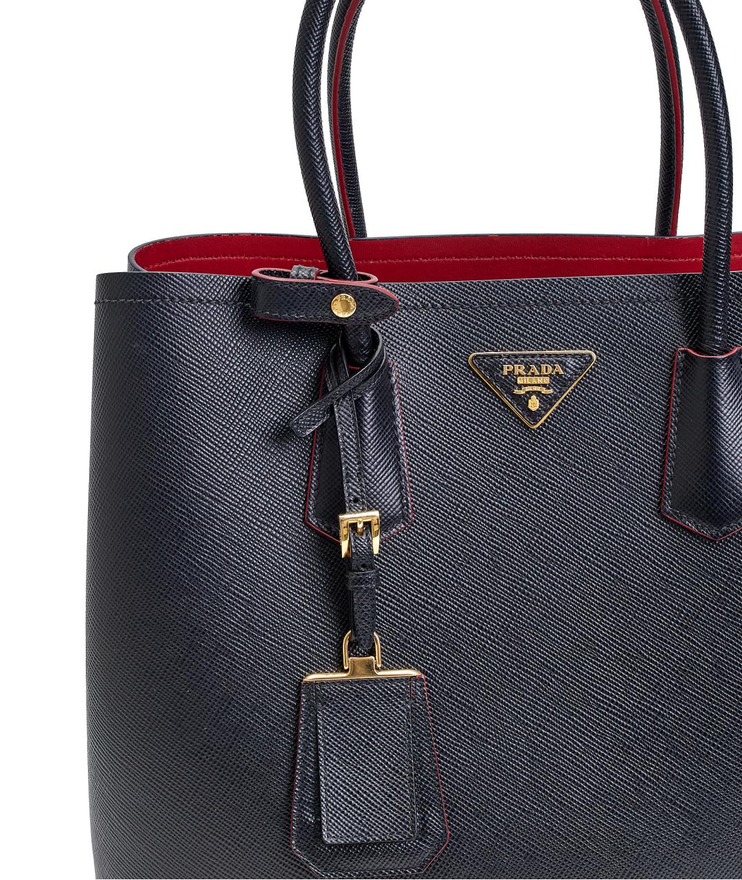 PRADA Черная кожаная сумка тоут, фото 4