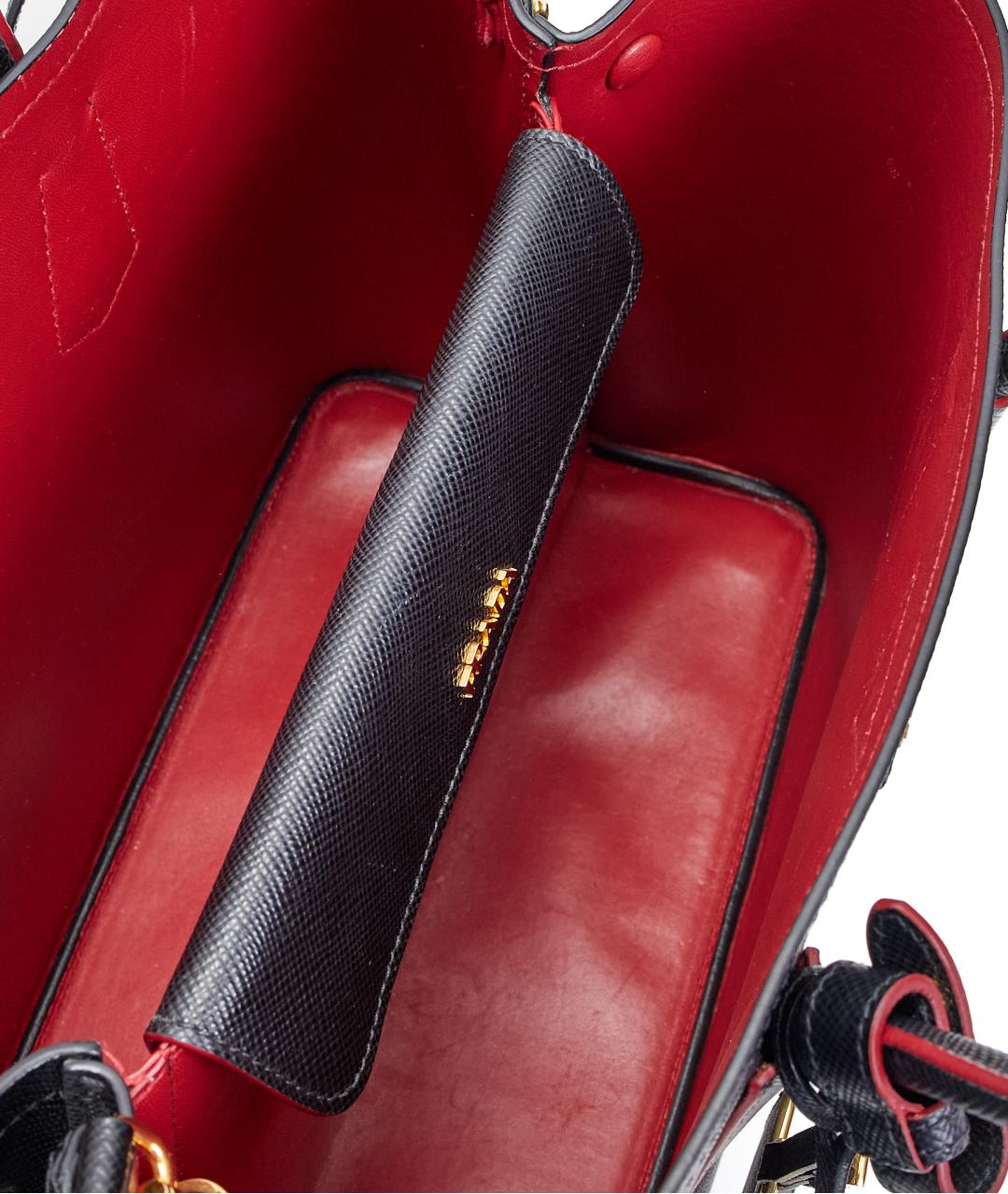 PRADA Черная кожаная сумка тоут, фото 7