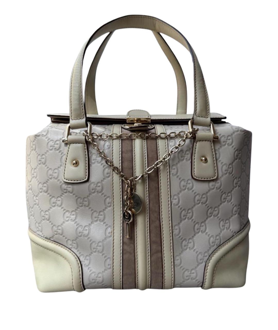 GUCCI Бежевая кожаная сумка с короткими ручками, фото 1