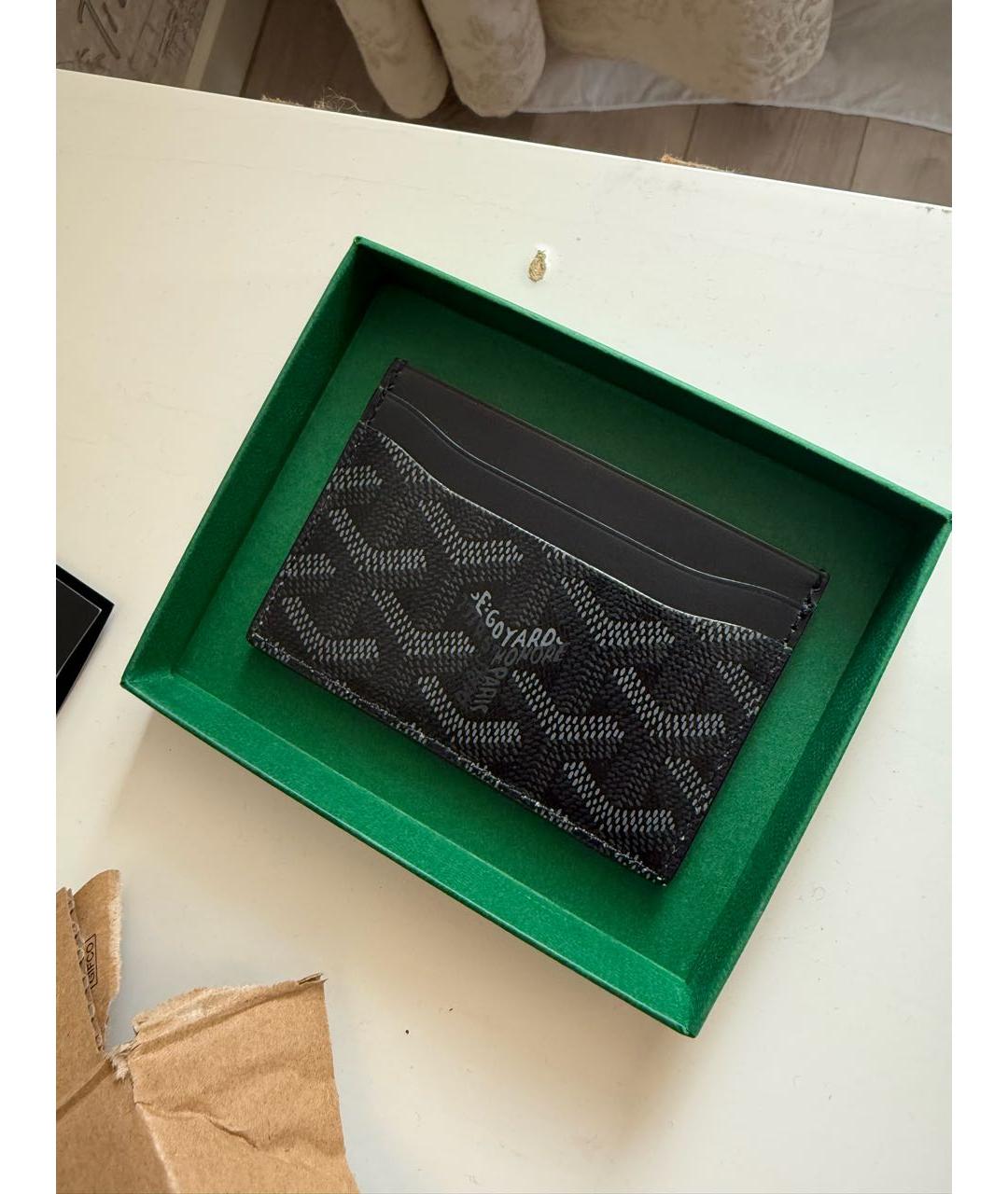 GOYARD Черная визитница из искусственной кожи, фото 2
