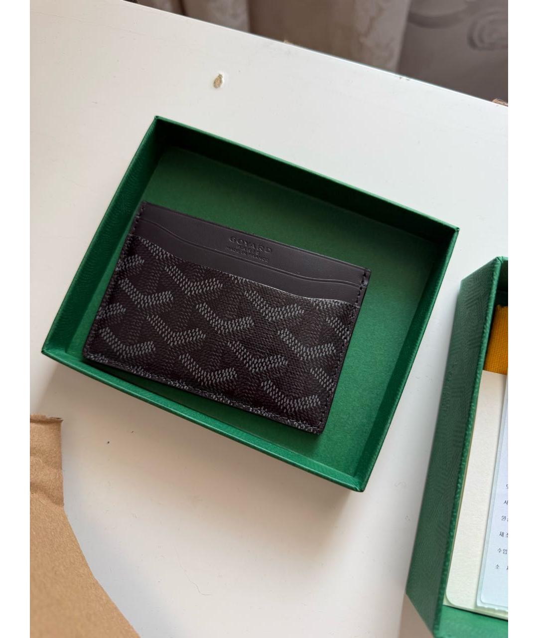 GOYARD Черная визитница из искусственной кожи, фото 3