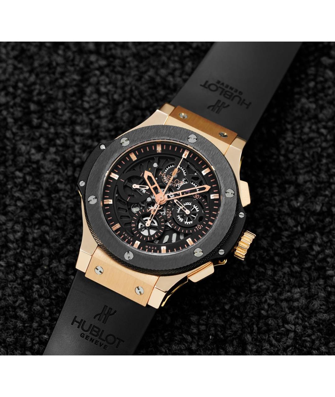 HUBLOT Черные часы из розового золота, фото 2