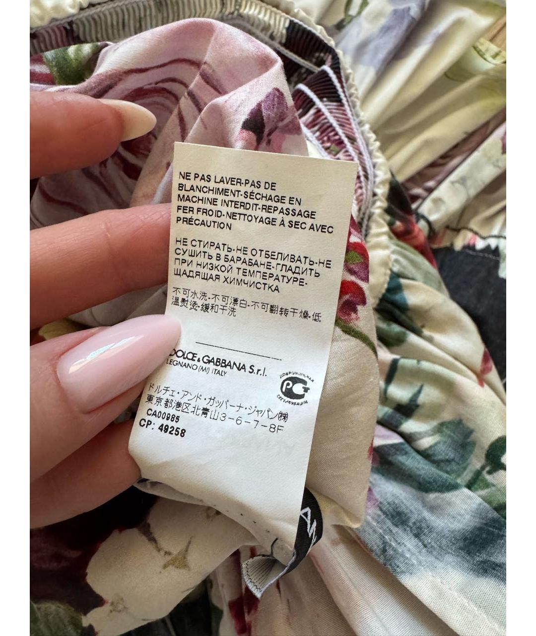 DOLCE&GABBANA Мульти хлопковое повседневное платье, фото 4