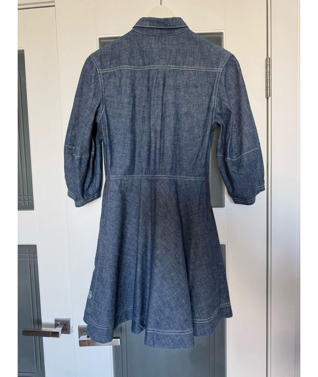 CHRISTIAN DIOR Синее хлопковое повседневное платье, фото 2
