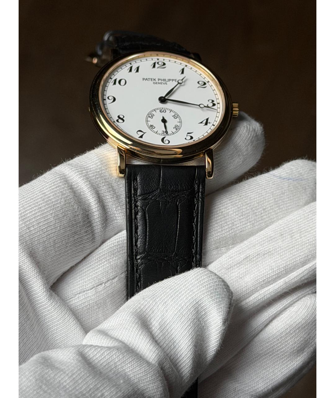 PATEK PHILIPPE Белые часы из желтого золота, фото 6