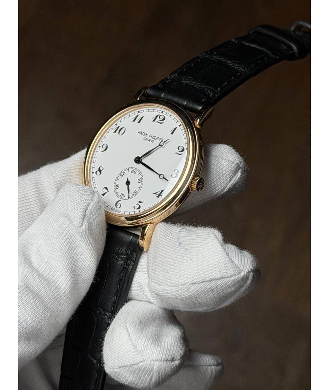 PATEK PHILIPPE Белые часы из желтого золота, фото 3
