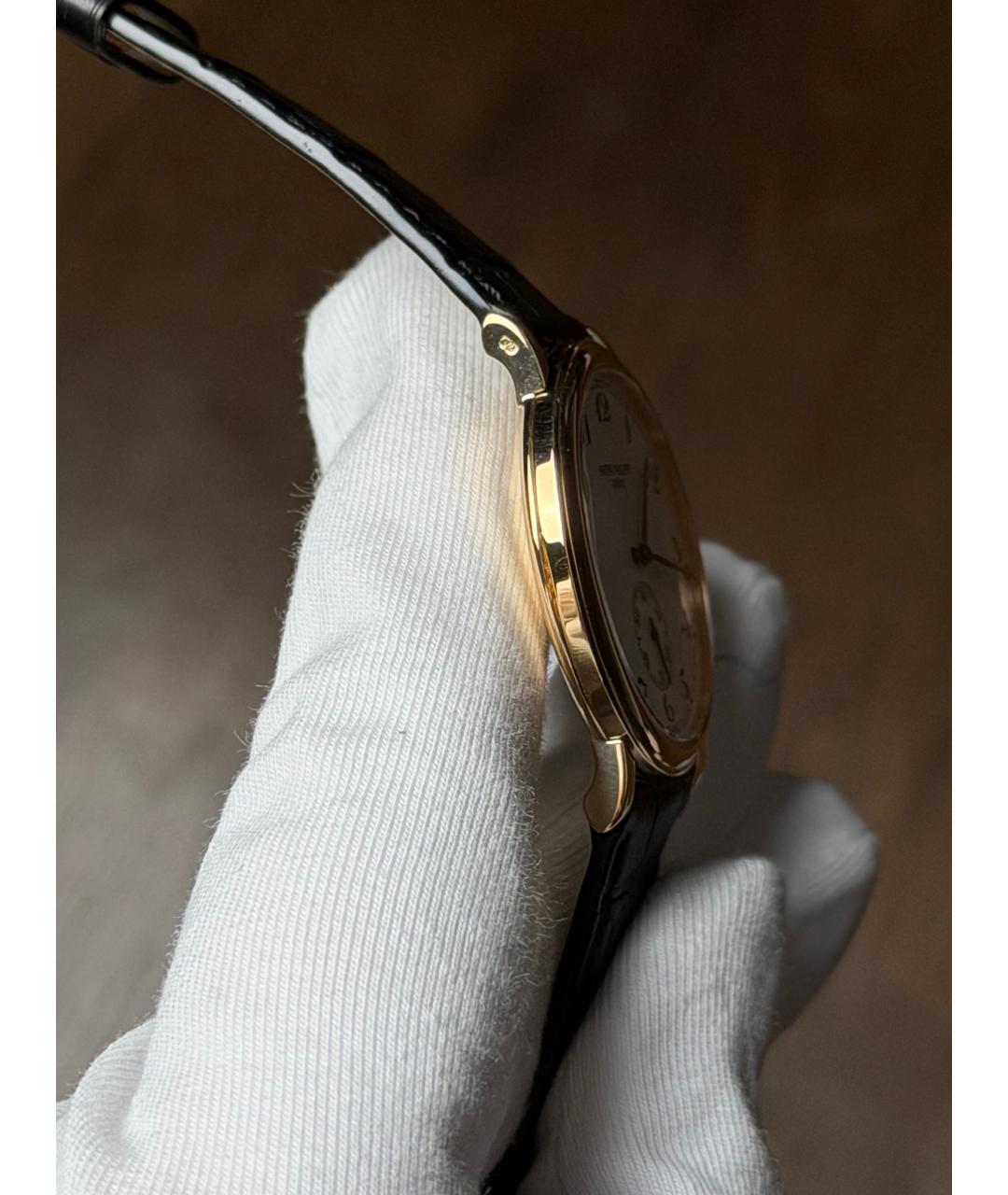 PATEK PHILIPPE Белые часы из желтого золота, фото 4