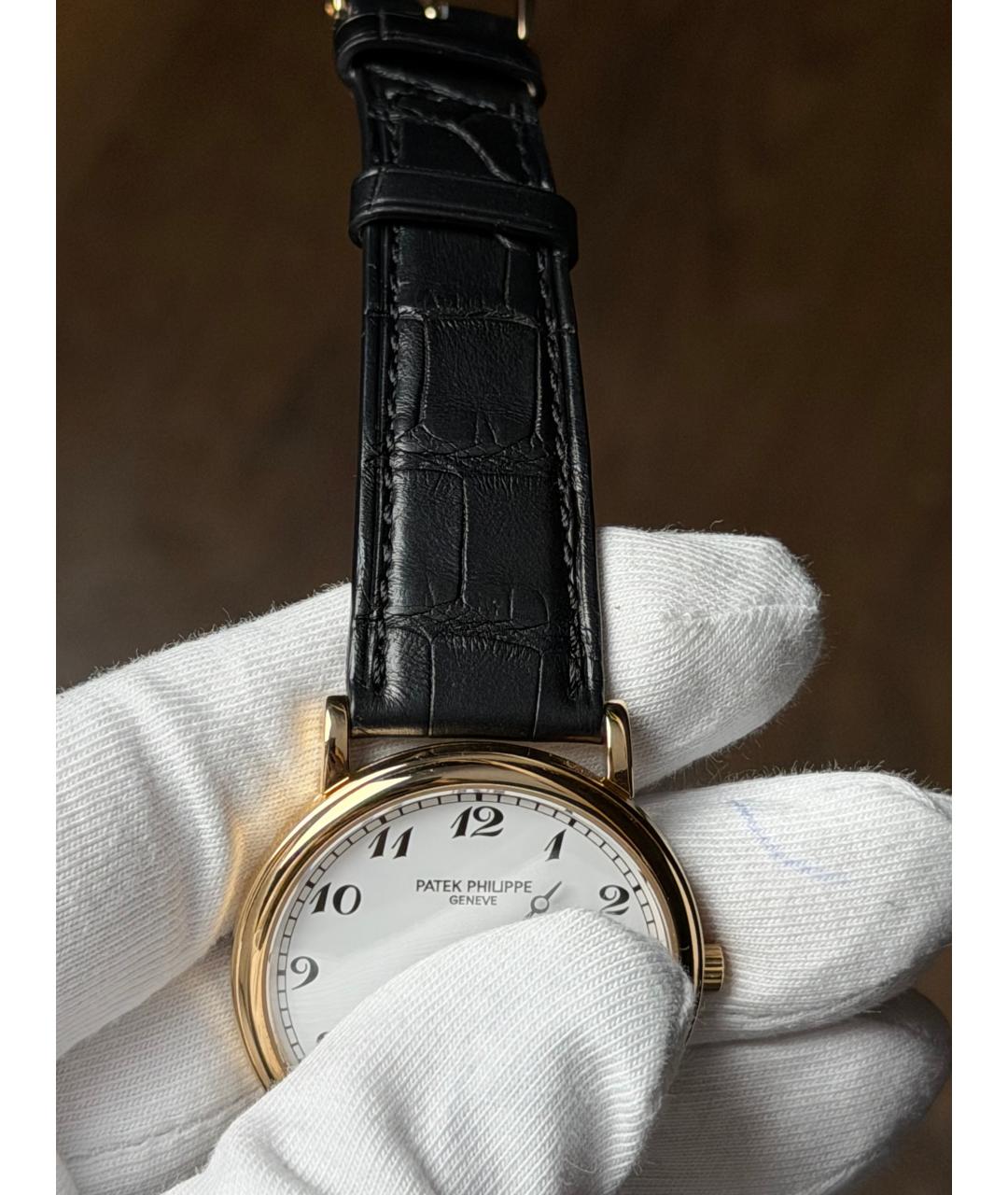 PATEK PHILIPPE Белые часы из желтого золота, фото 5