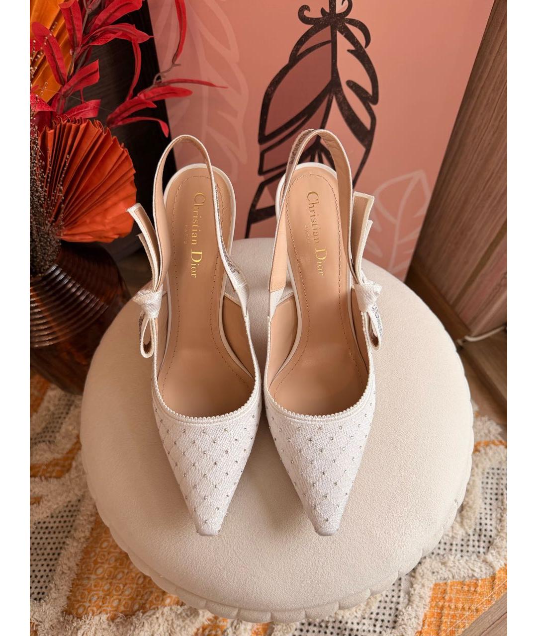 CHRISTIAN DIOR Белые текстильные туфли, фото 3