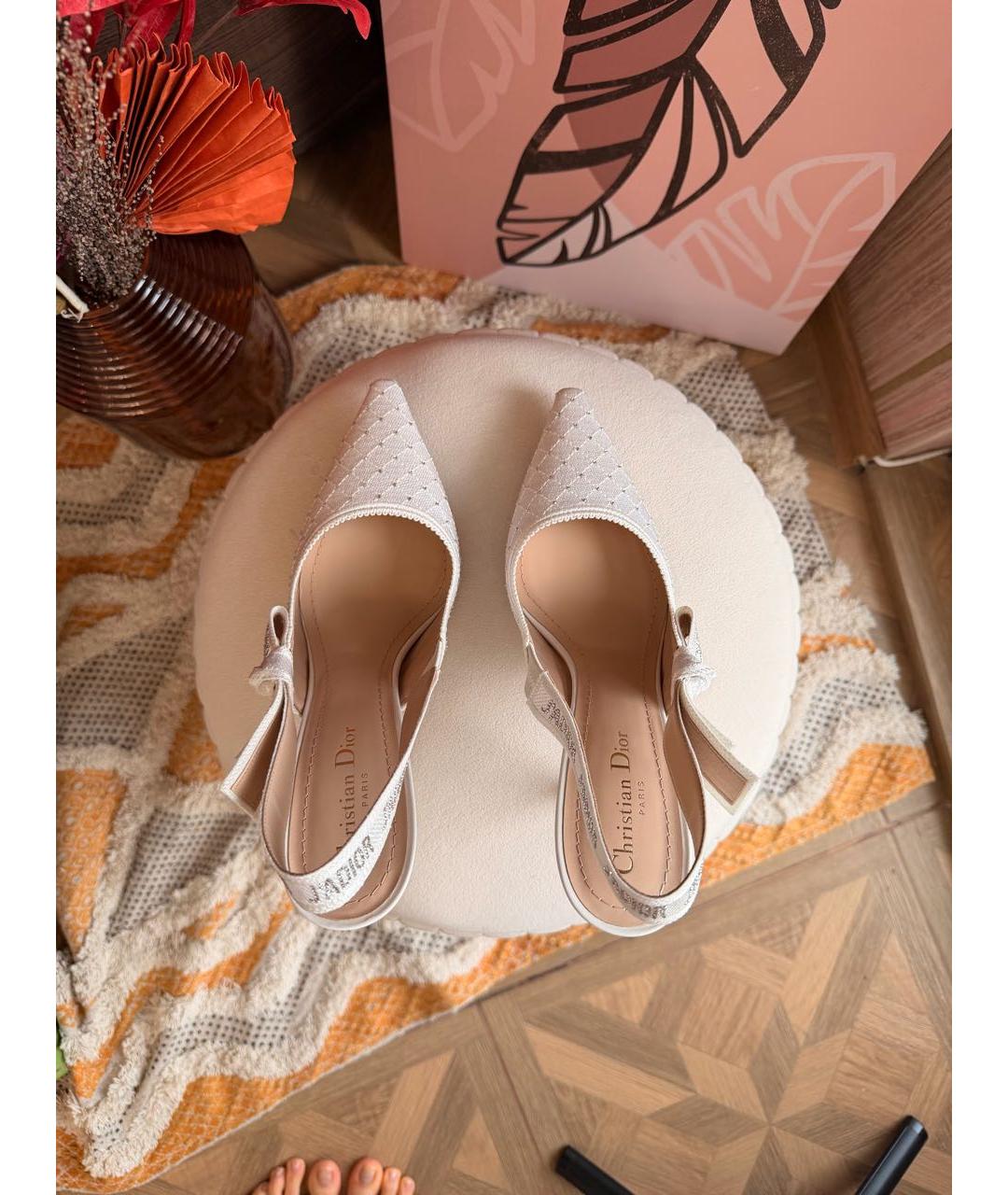 CHRISTIAN DIOR Белые текстильные туфли, фото 4
