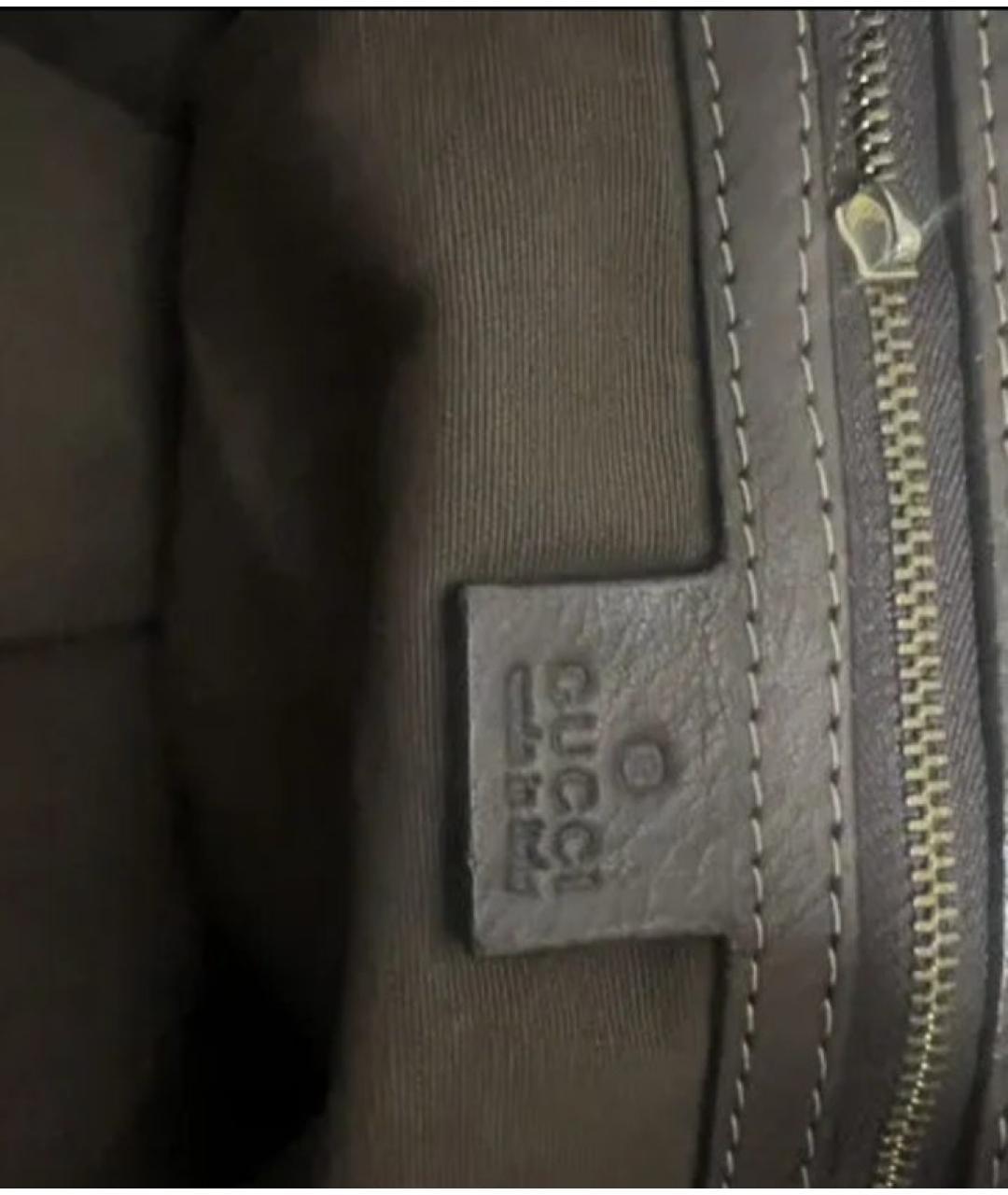 GUCCI Коричневая кожаная сумка тоут, фото 5
